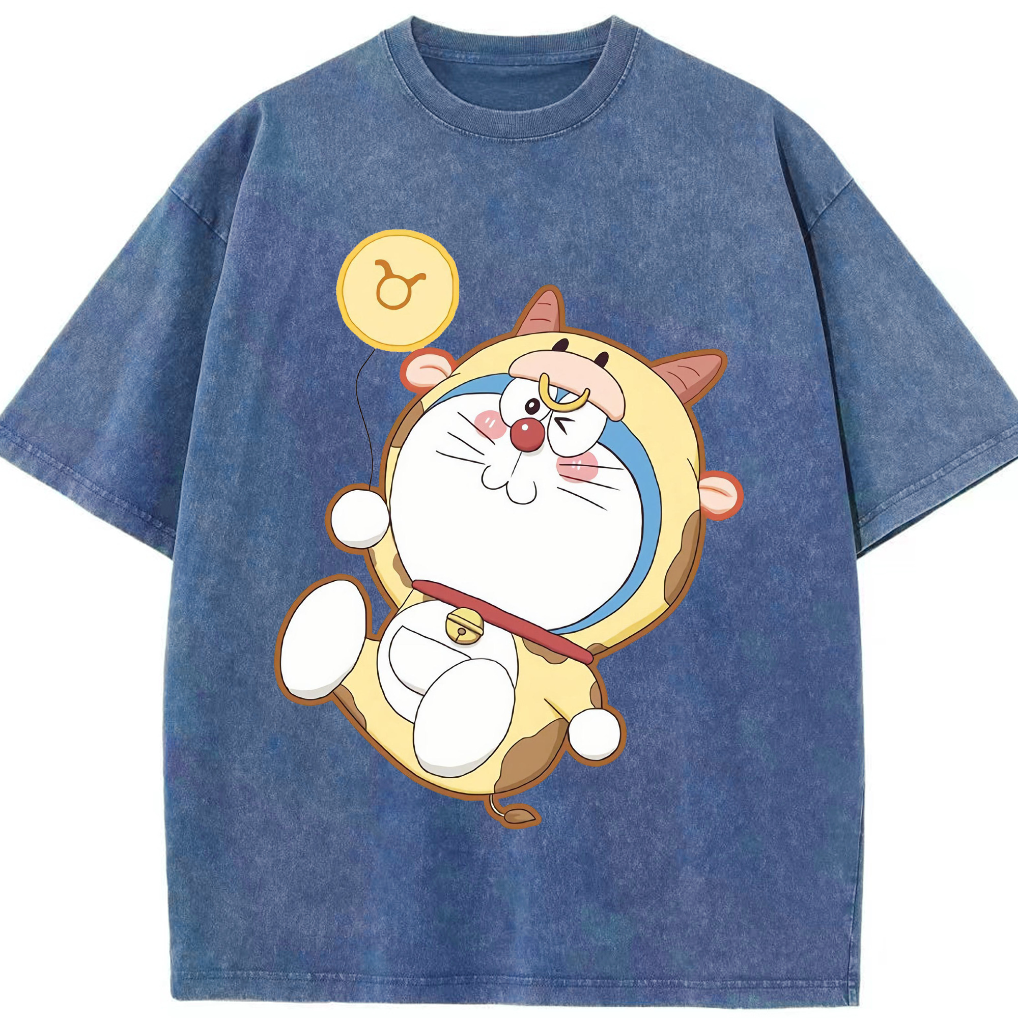 （画像用） ドラえもん Doraemon 綿100% ヴィンテージ風 半袖Tシャツ（フロントプリント）