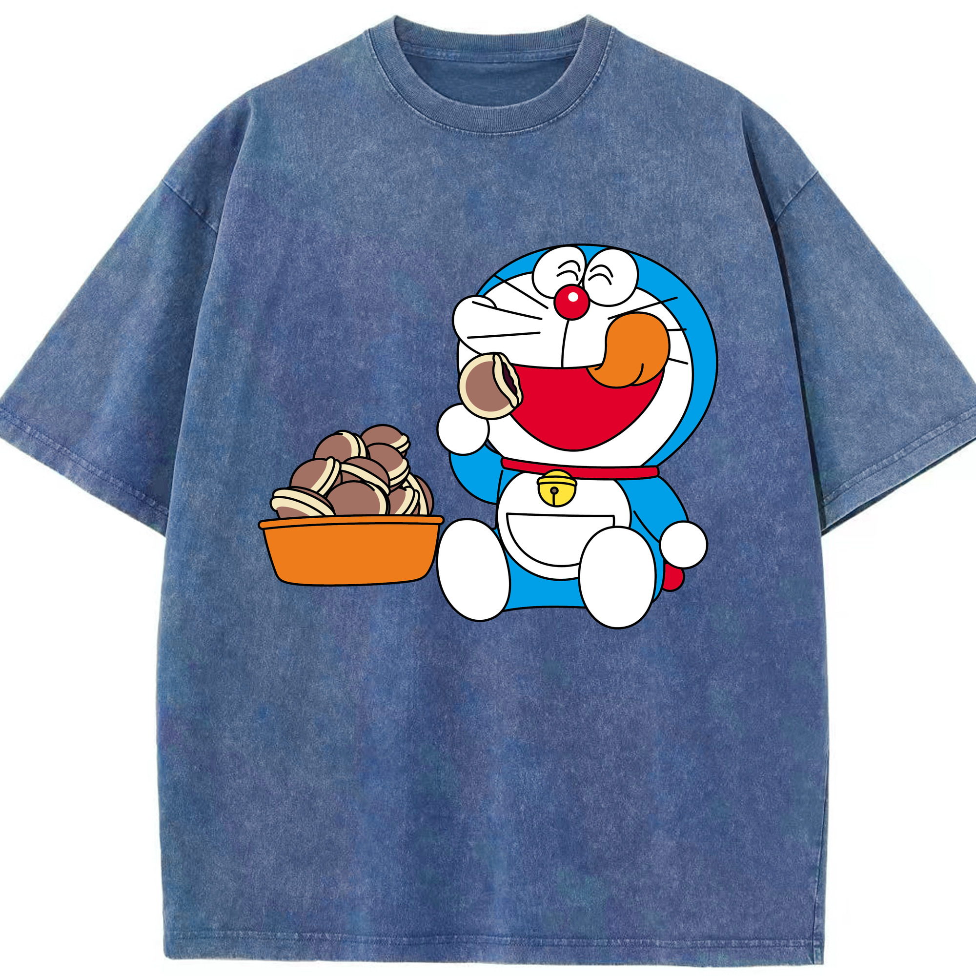 （画像用） ドラえもん Doraemon 綿100% ヴィンテージ風 半袖Tシャツ（フロントプリント）