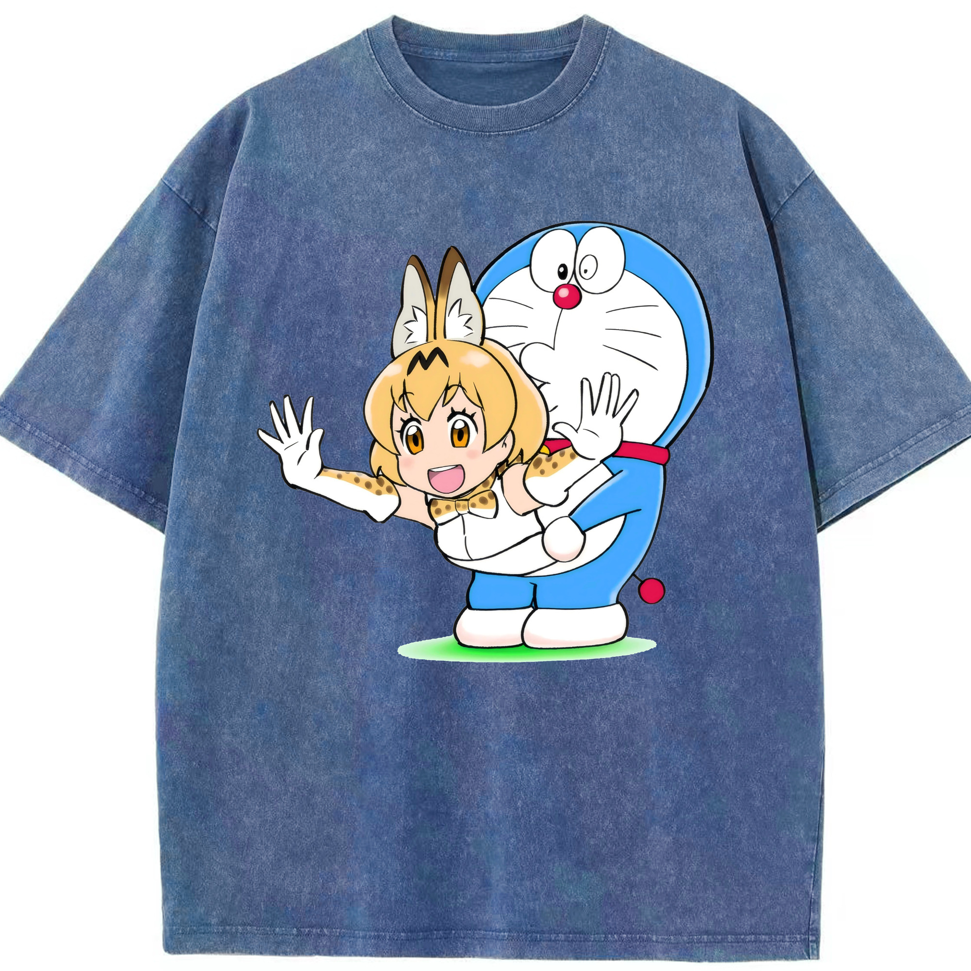（画像用） ドラえもん Doraemon 綿100% ヴィンテージ風 半袖Tシャツ（フロントプリント）