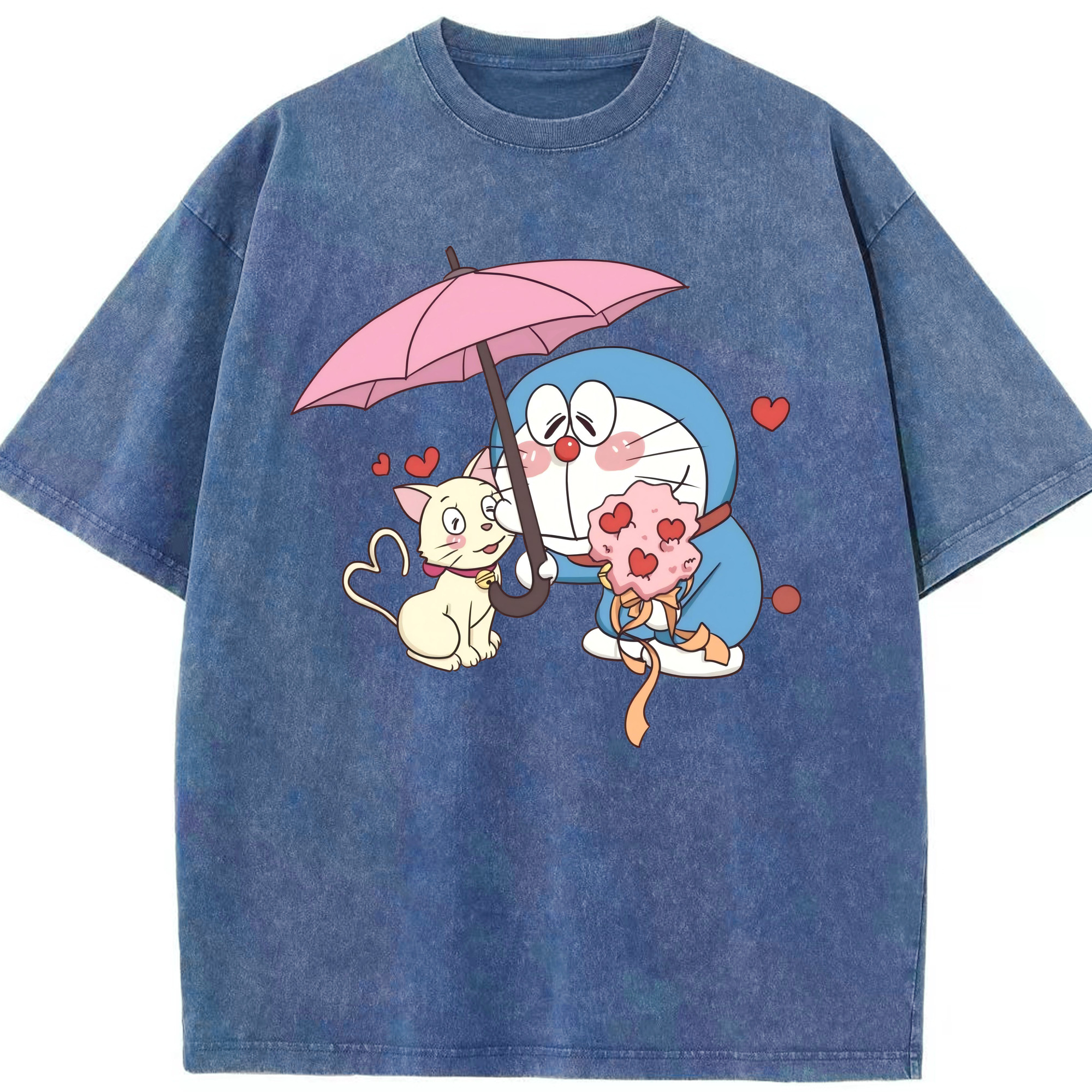 （画像用） ドラえもん Doraemon 綿100% ヴィンテージ風 半袖Tシャツ（フロントプリント）
