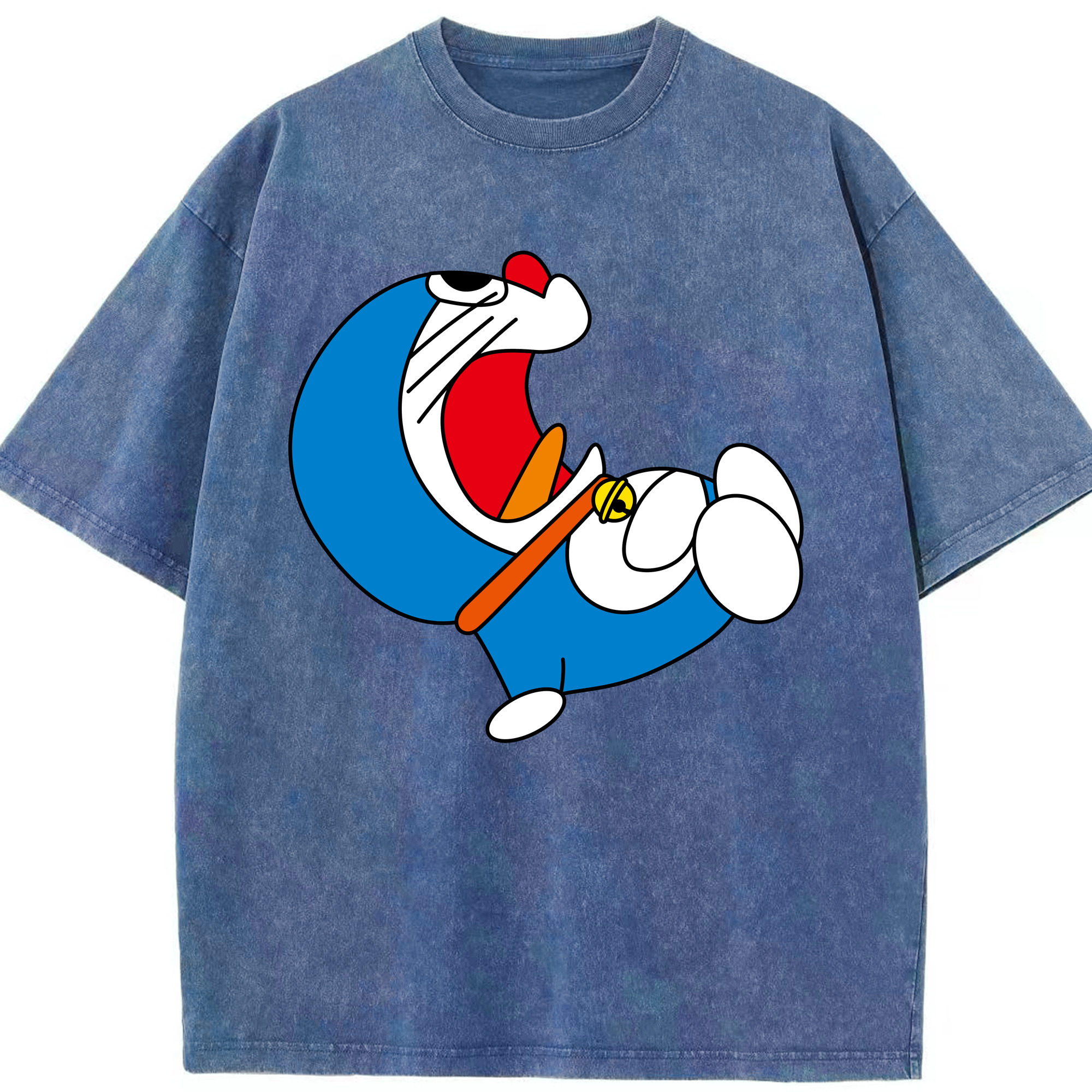 （画像用） ドラえもん Doraemon 綿100% ヴィンテージ風 半袖Tシャツ（フロントプリント）