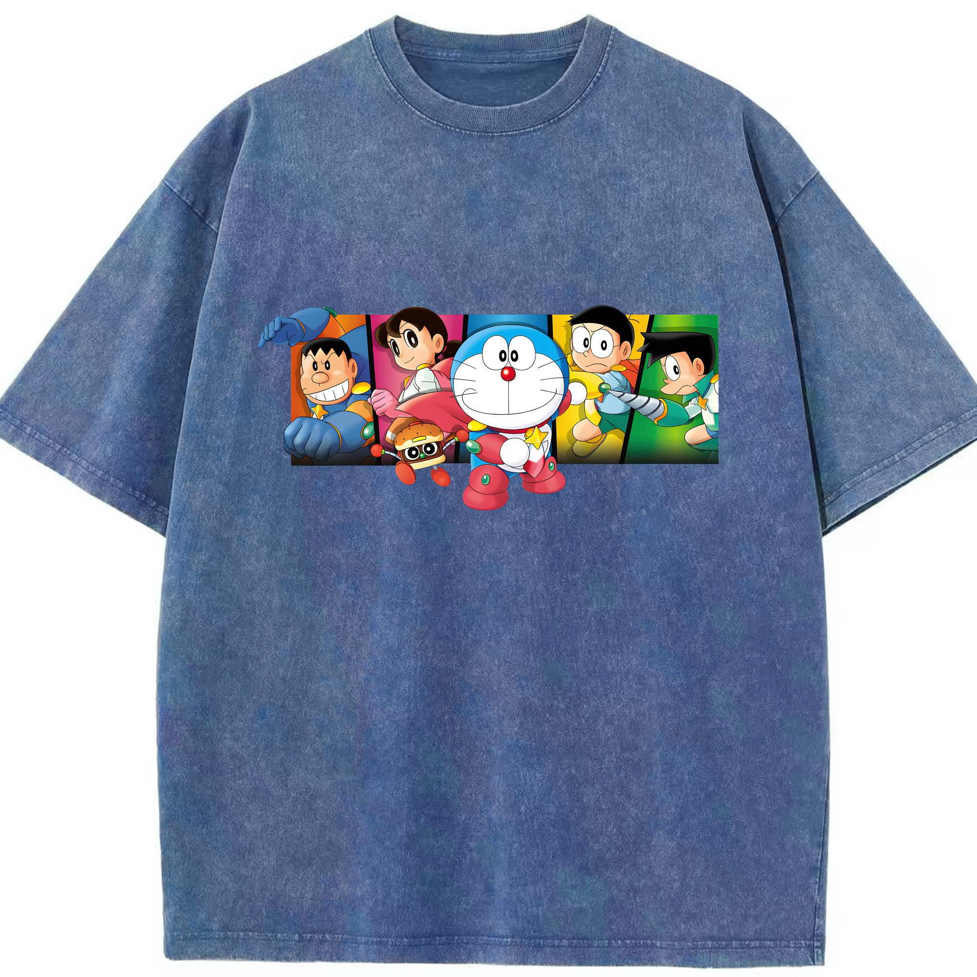 （画像用） ドラえもん Doraemon 綿100% ヴィンテージ風 半袖Tシャツ（フロントプリント）