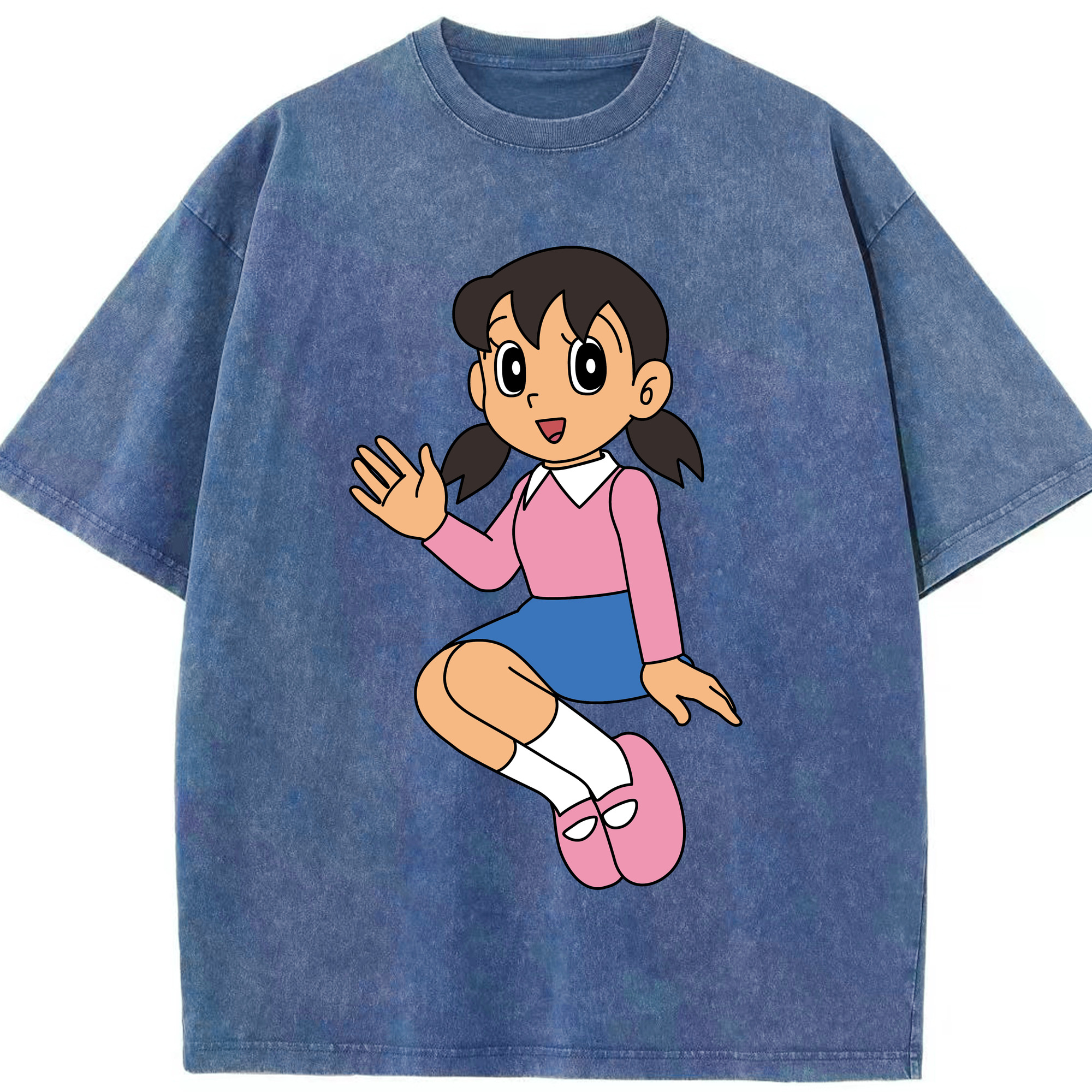 （画像用） ドラえもん みなもと しずか Doraemon Shizuka Minamoto 綿100% ヴィンテージ風 半袖Tシャツ（フロントプリント）