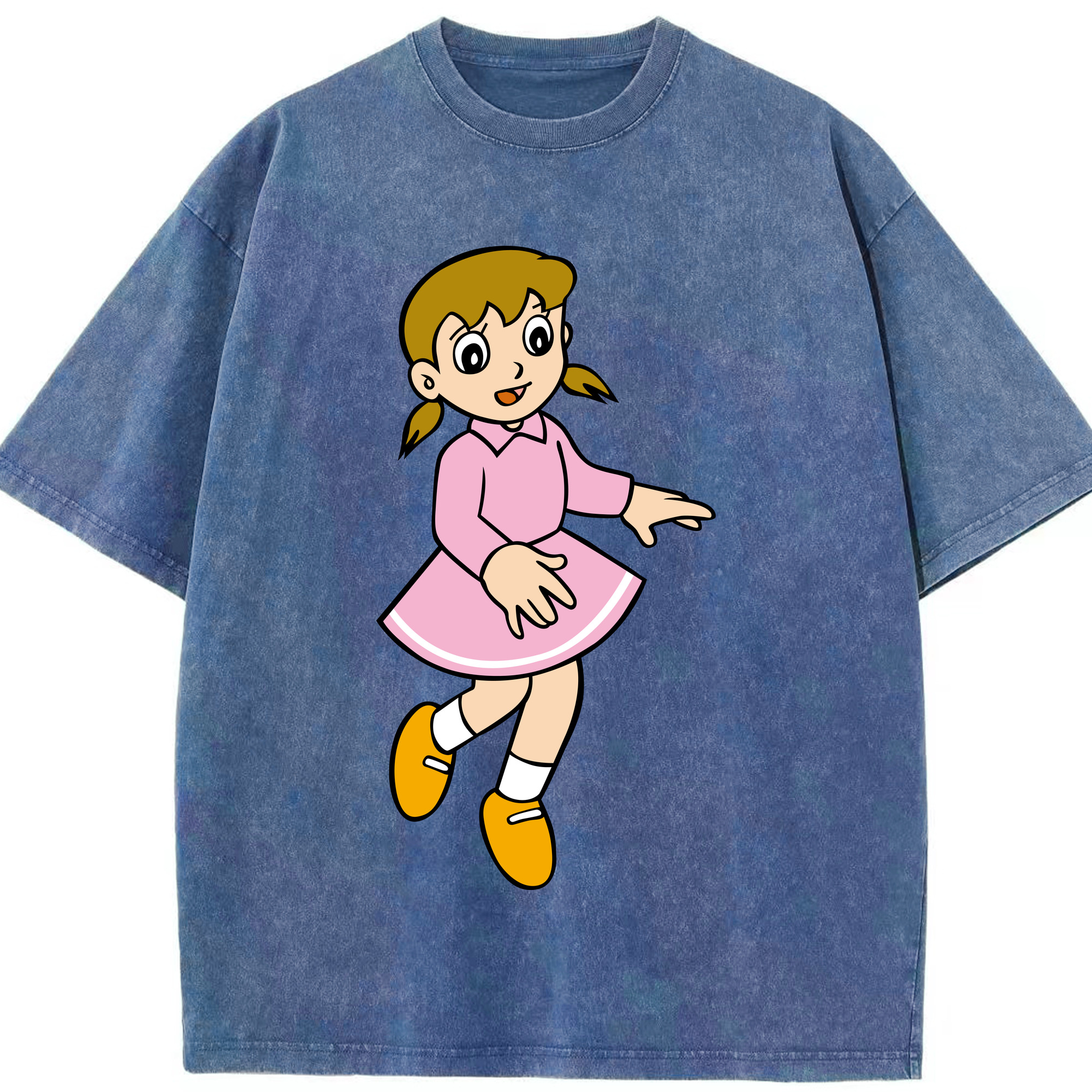 （画像用） ドラえもん みなもと しずか Doraemon Shizuka Minamoto 綿100% ヴィンテージ風 半袖Tシャツ（フロントプリント）