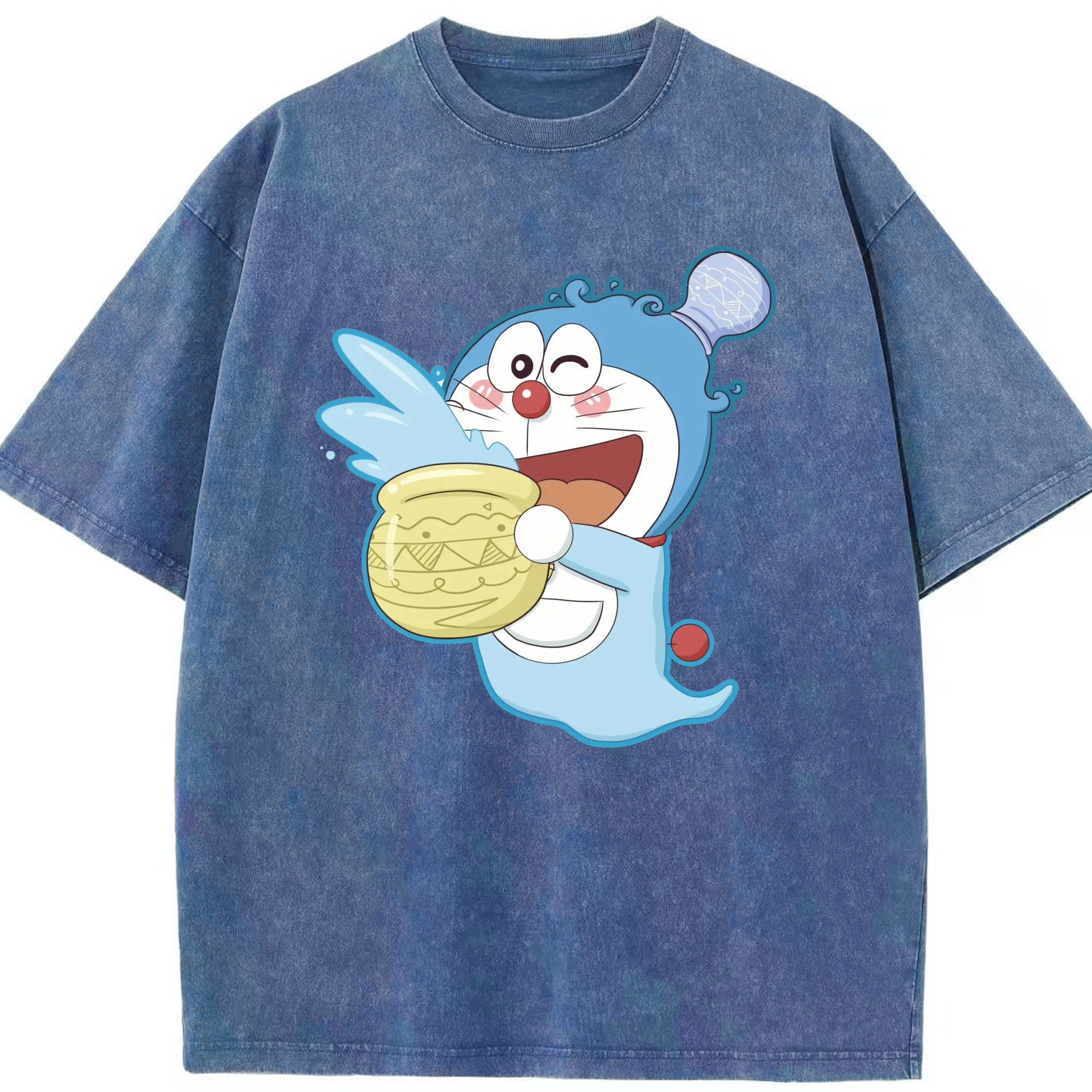 （画像用） ドラえもん Doraemon 綿100% ヴィンテージ風 半袖Tシャツ（フロントプリント）