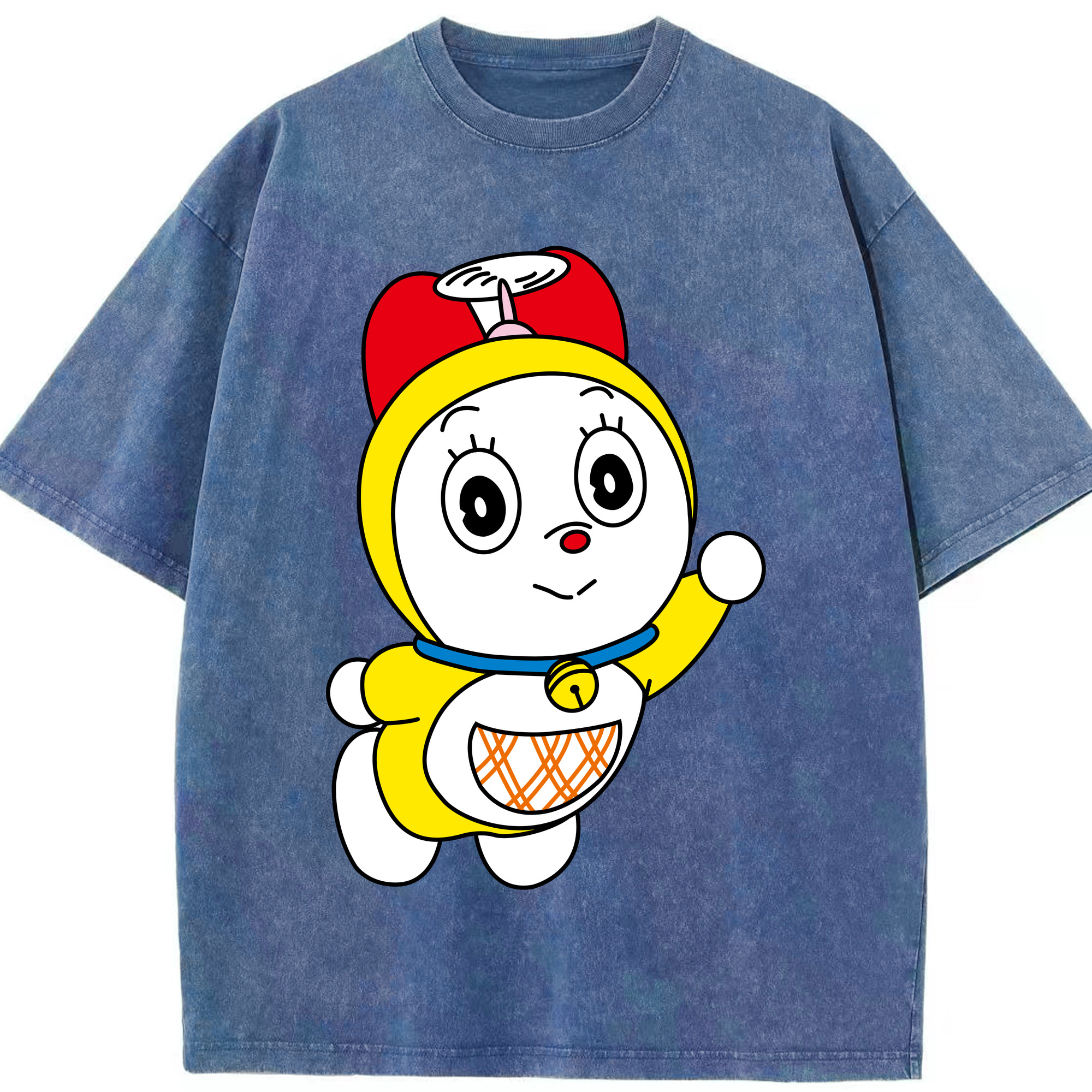 （画像用） ドラえもん ドラミ Doraemon Dorami 綿100% ヴィンテージ風 半袖Tシャツ（フロントプリント）