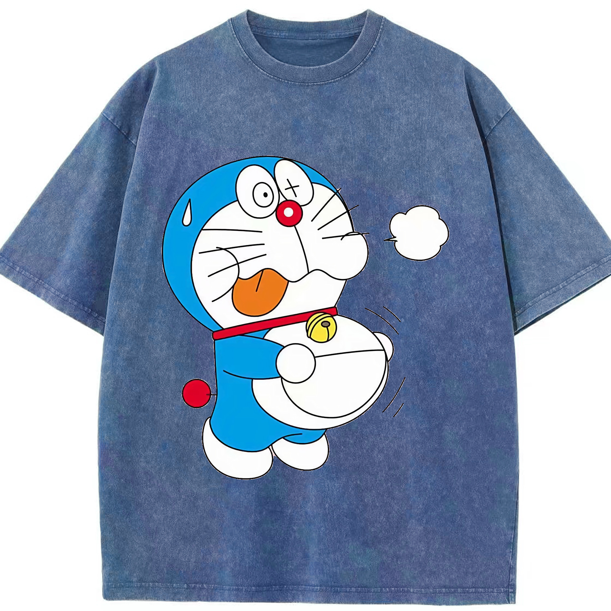 （画像用） ドラえもん Doraemon 綿100% ヴィンテージ風 半袖Tシャツ（フロントプリント）