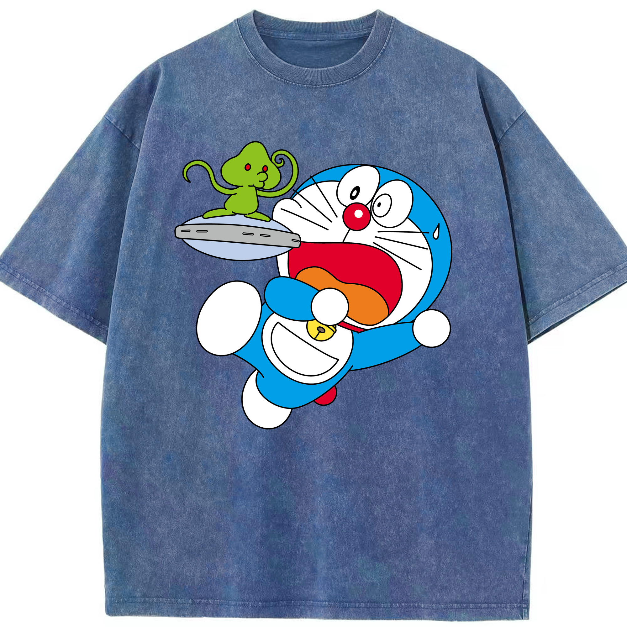 （画像用） ドラえもん Doraemon 綿100% ヴィンテージ風 半袖Tシャツ（フロントプリント）