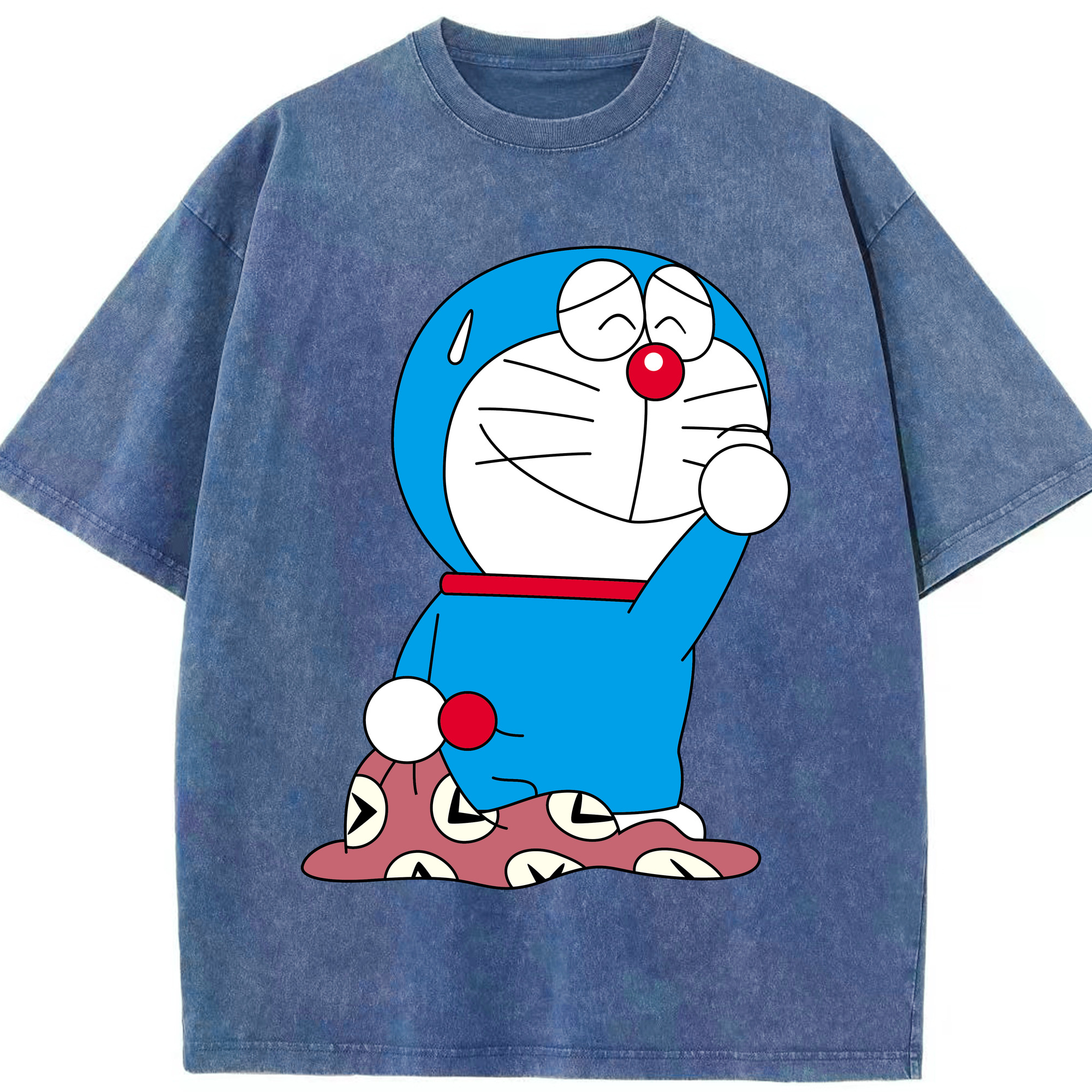 （画像用） ドラえもん Doraemon 綿100% ヴィンテージ風 半袖Tシャツ（フロントプリント）