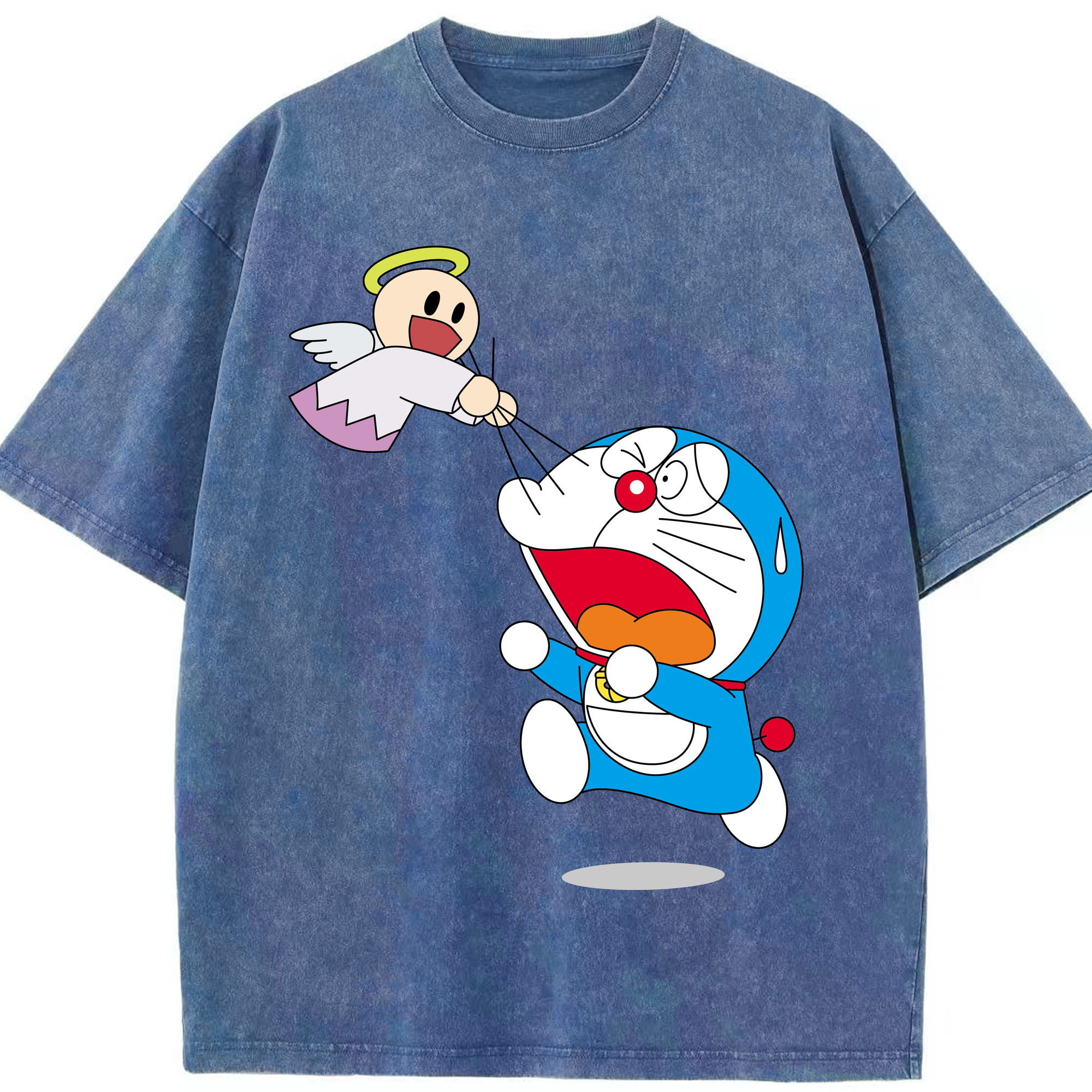 （画像用） ドラえもん Doraemon 綿100% ヴィンテージ風 半袖Tシャツ（フロントプリント）