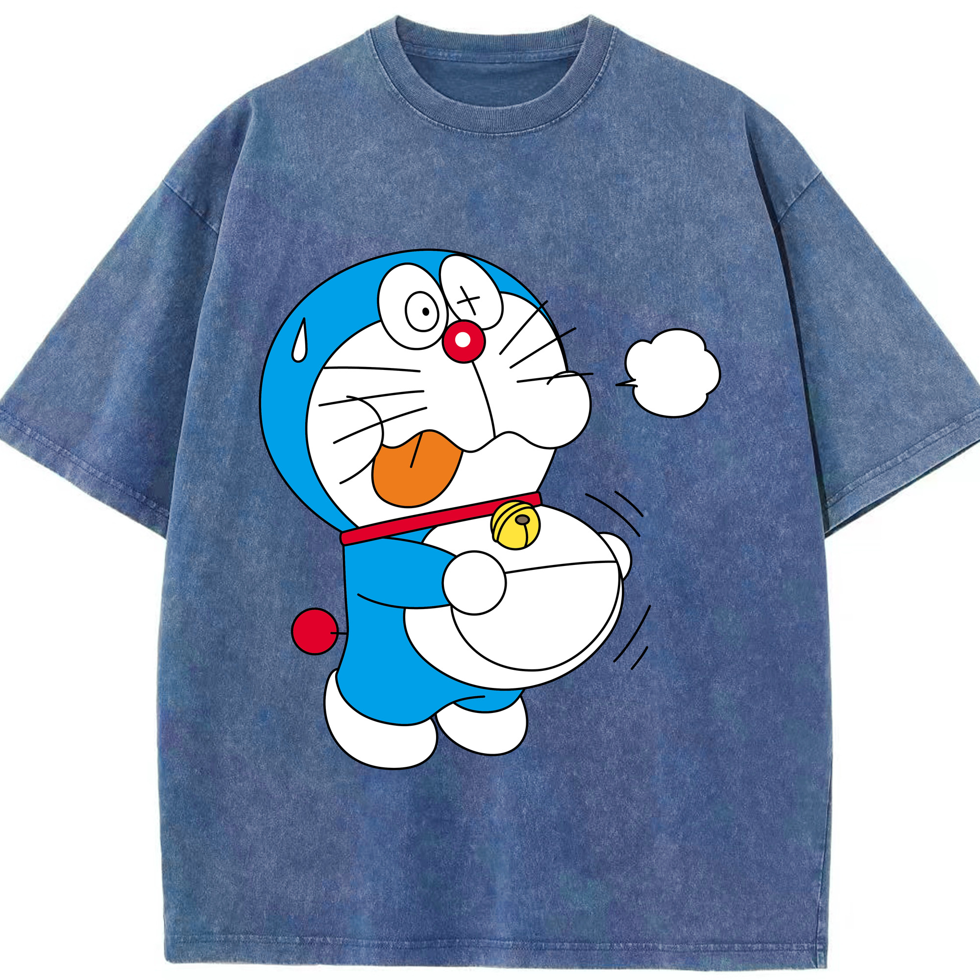 （画像用） ドラえもん Doraemon 綿100% ヴィンテージ風 半袖Tシャツ（フロントプリント）