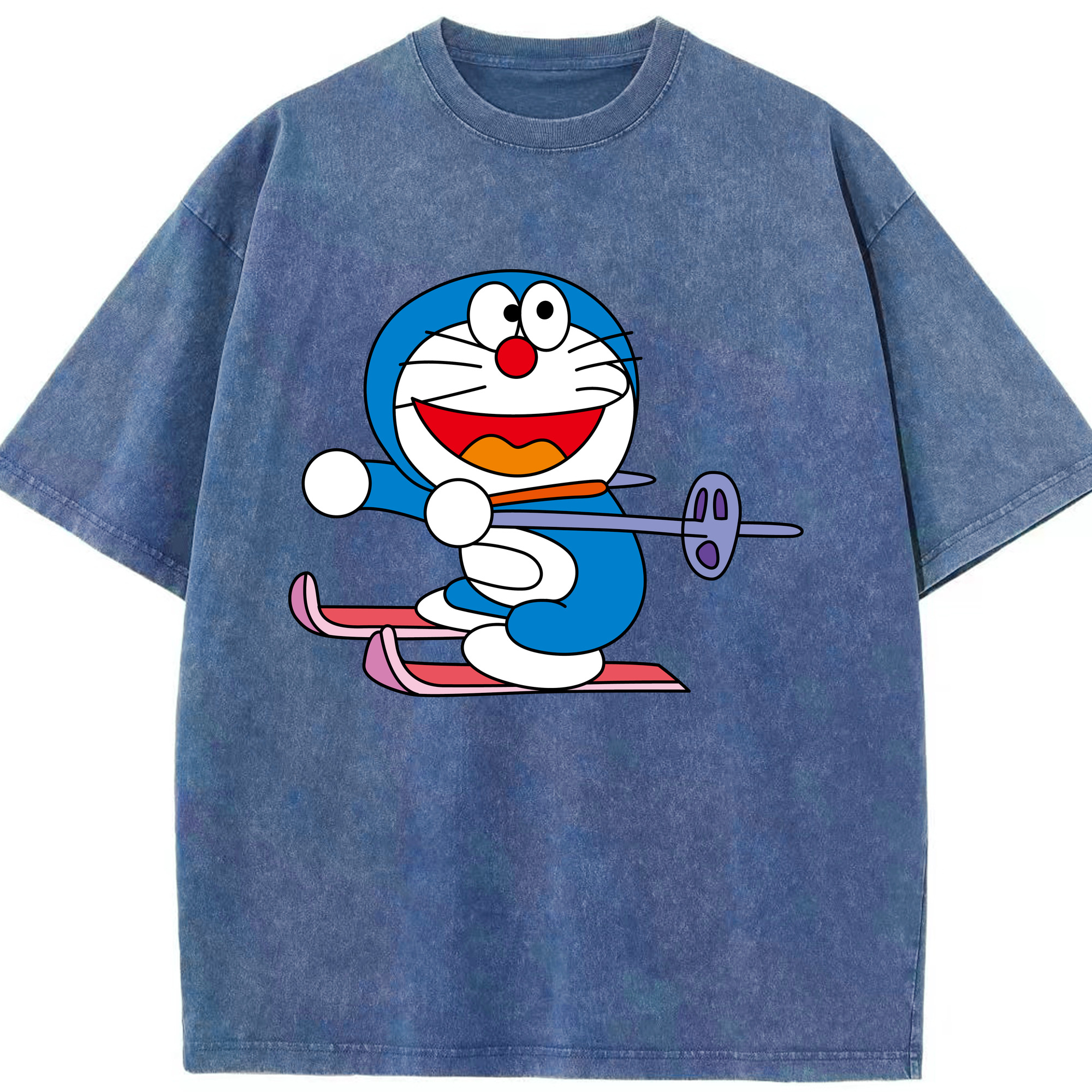 （画像用） ドラえもん Doraemon 綿100% ヴィンテージ風 半袖Tシャツ（フロントプリント）