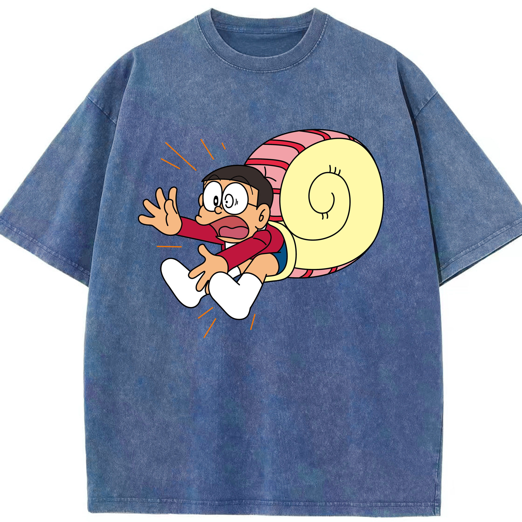 （画像用） ドラえもん 野比 のび太 Doraemon Nobita Nobi 綿100% ヴィンテージ風 半袖Tシャツ（フロントプリント）