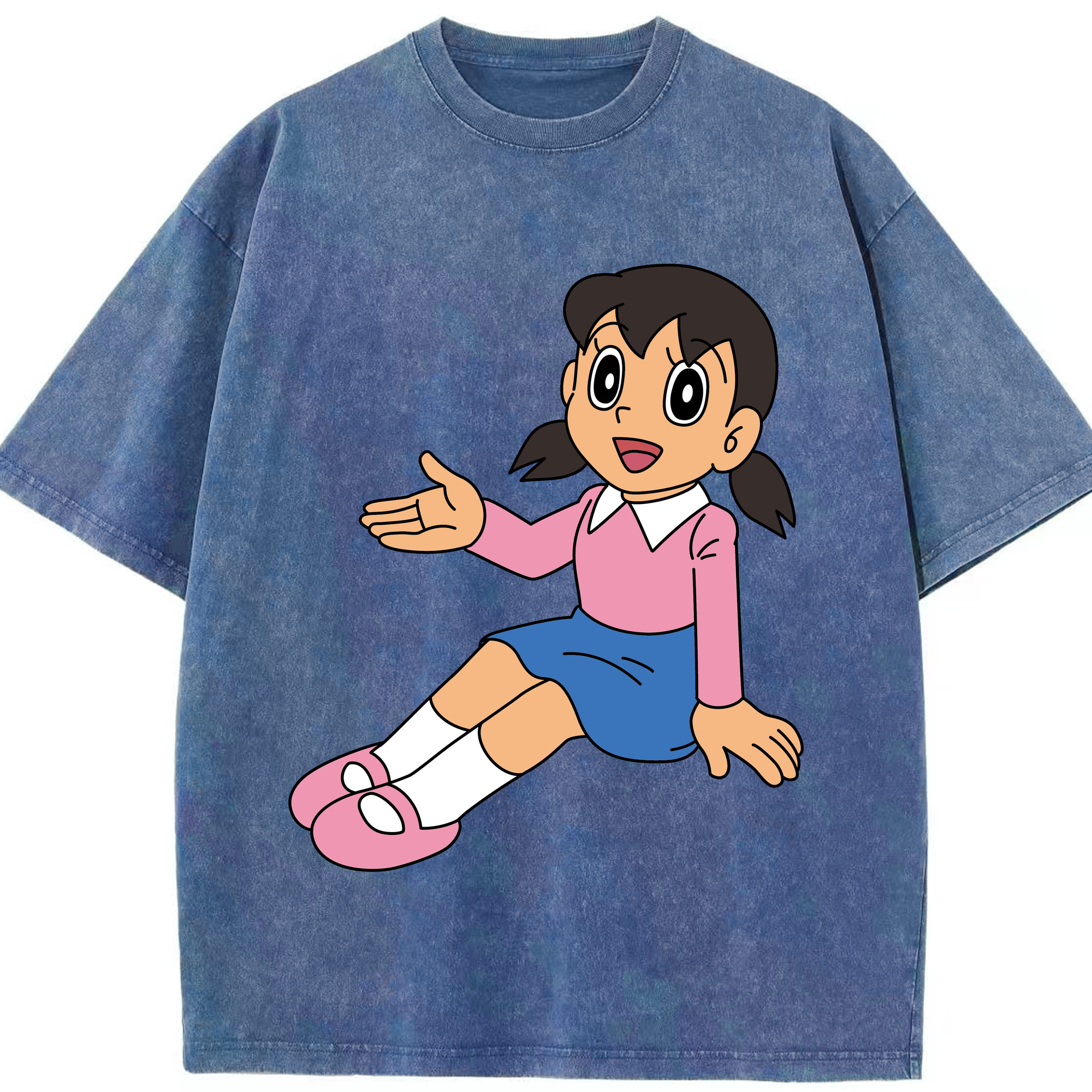 （画像用） ドラえもん みなもと しずか Doraemon Shizuka Minamoto 綿100% ヴィンテージ風 半袖Tシャツ（フロントプリント）