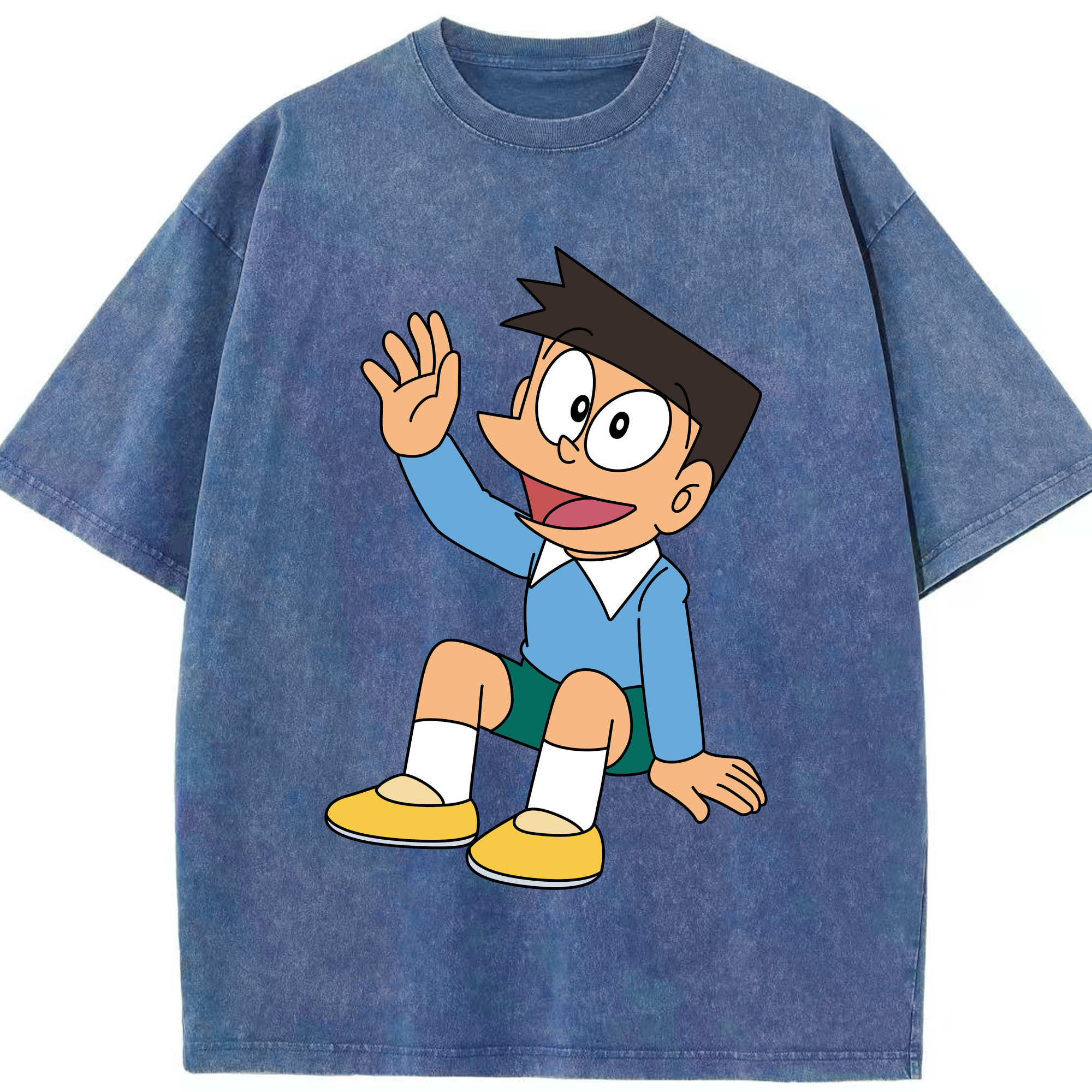 （画像用） ドラえもん 骨川 スネ夫 Doraemon Honekawa Suneo 綿100% ヴィンテージ風 半袖Tシャツ（フロントプリント）