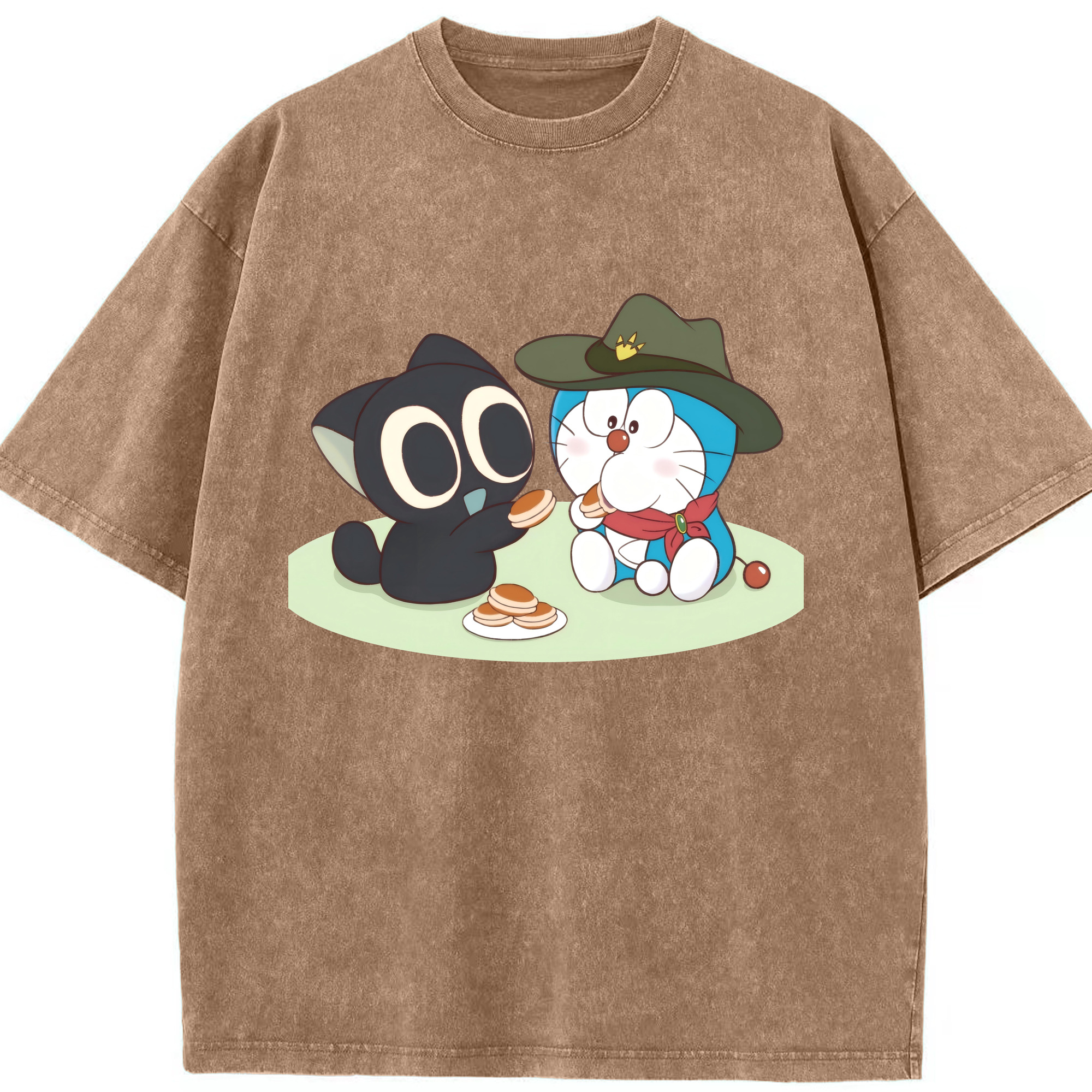 （画像用） ドラえもん Doraemon 綿100% ヴィンテージ風 半袖Tシャツ（フロントプリント）