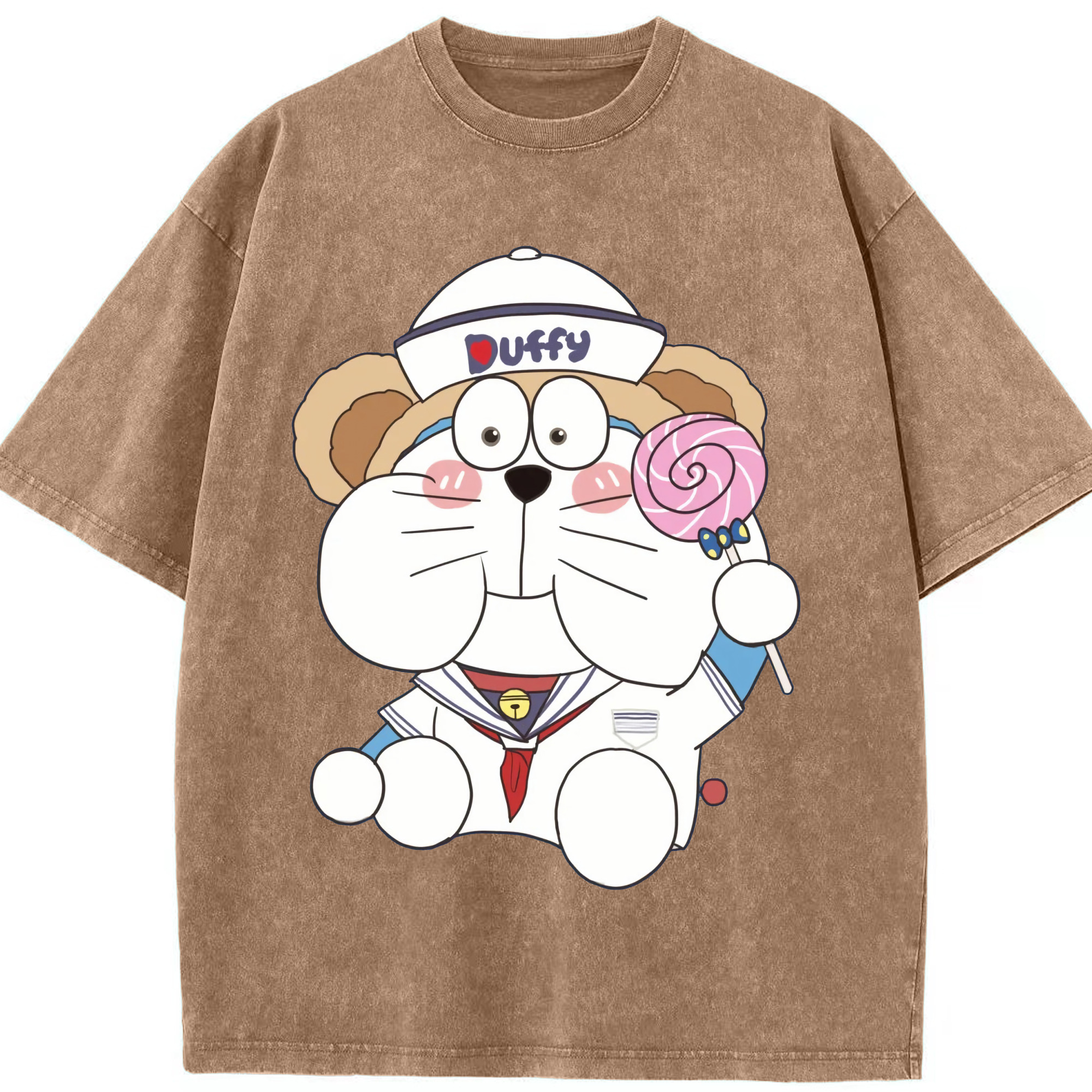 （画像用） ドラえもん Doraemon 綿100% ヴィンテージ風 半袖Tシャツ（フロントプリント）