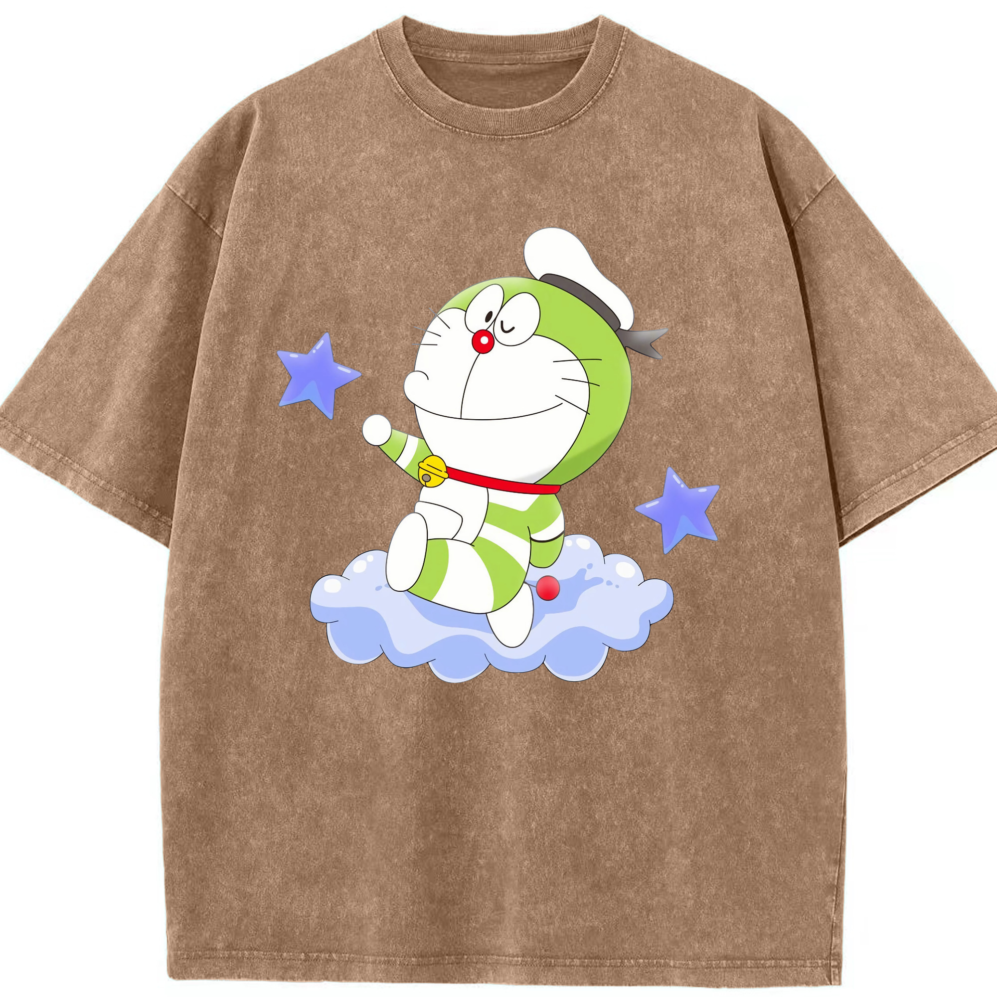 （画像用） ドラえもん Doraemon 綿100% ヴィンテージ風 半袖Tシャツ（フロントプリント）