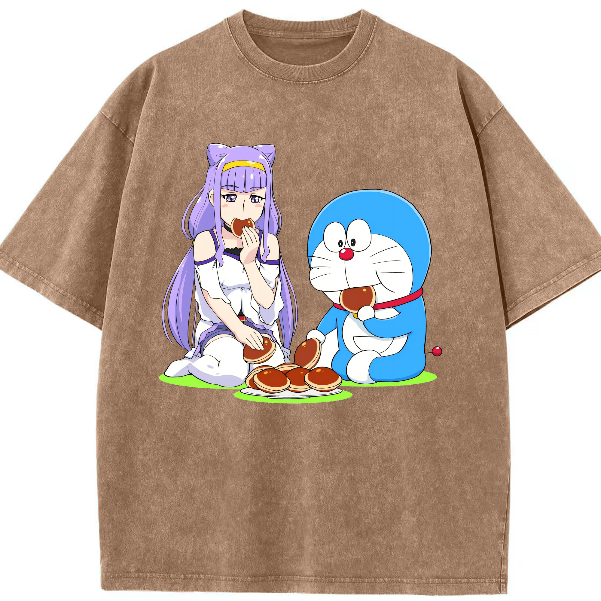（画像用） ドラえもん Doraemon 綿100% ヴィンテージ風 半袖Tシャツ（フロントプリント）