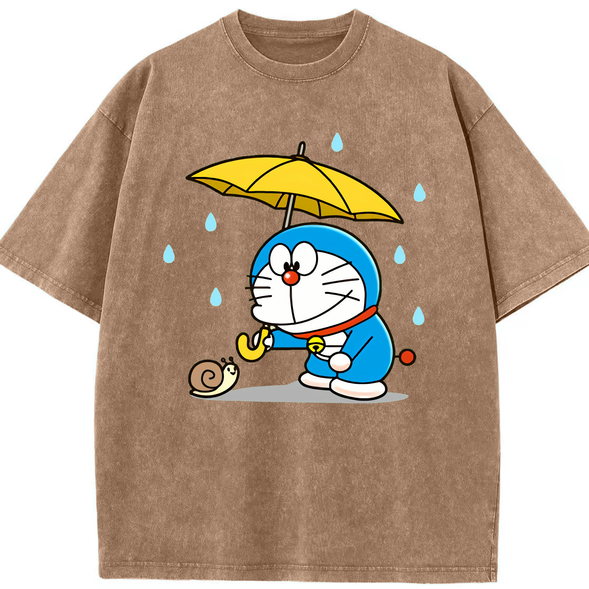 （画像用） ドラえもん Doraemon 綿100% ヴィンテージ風 半袖Tシャツ（フロントプリント）