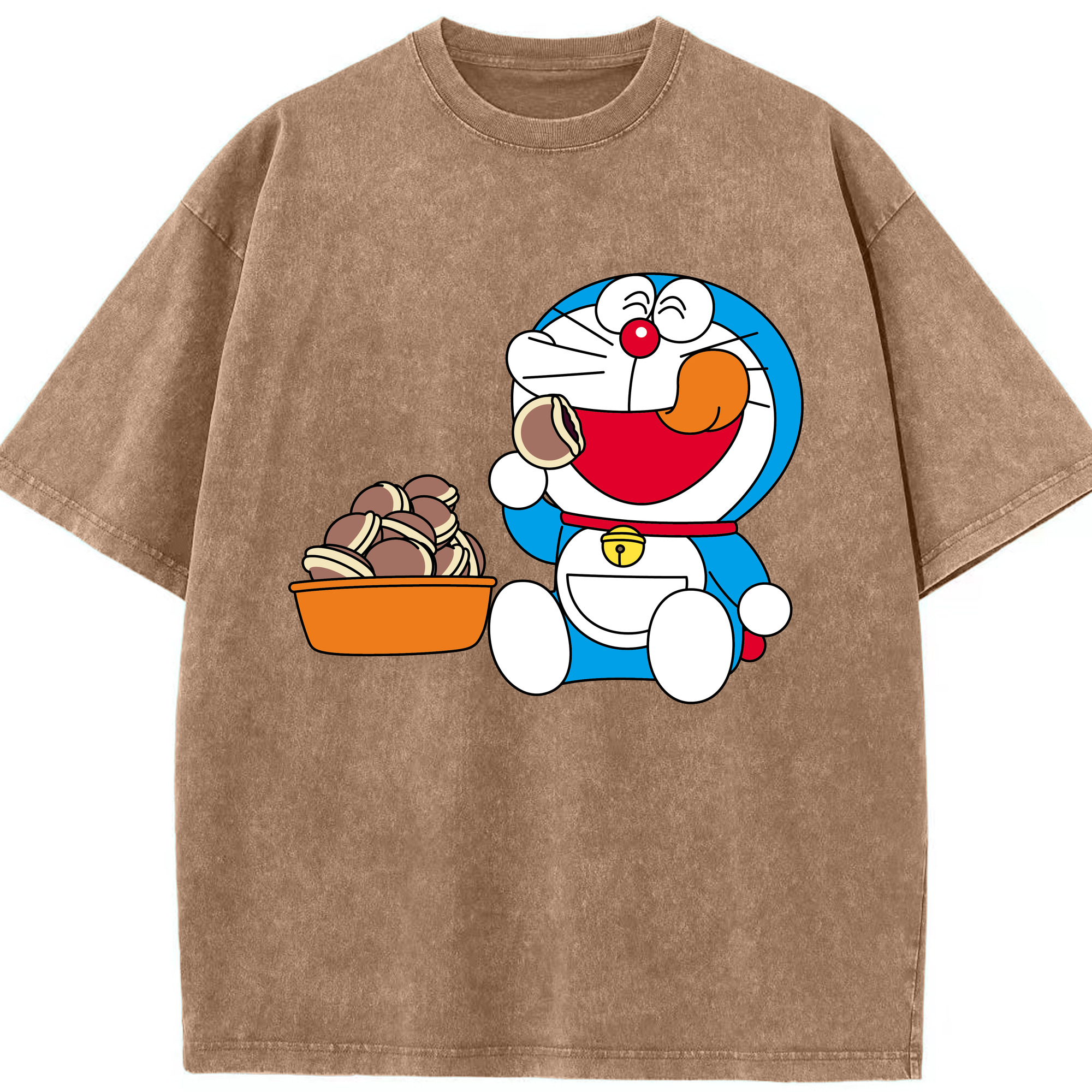 （画像用） ドラえもん Doraemon 綿100% ヴィンテージ風 半袖Tシャツ（フロントプリント）