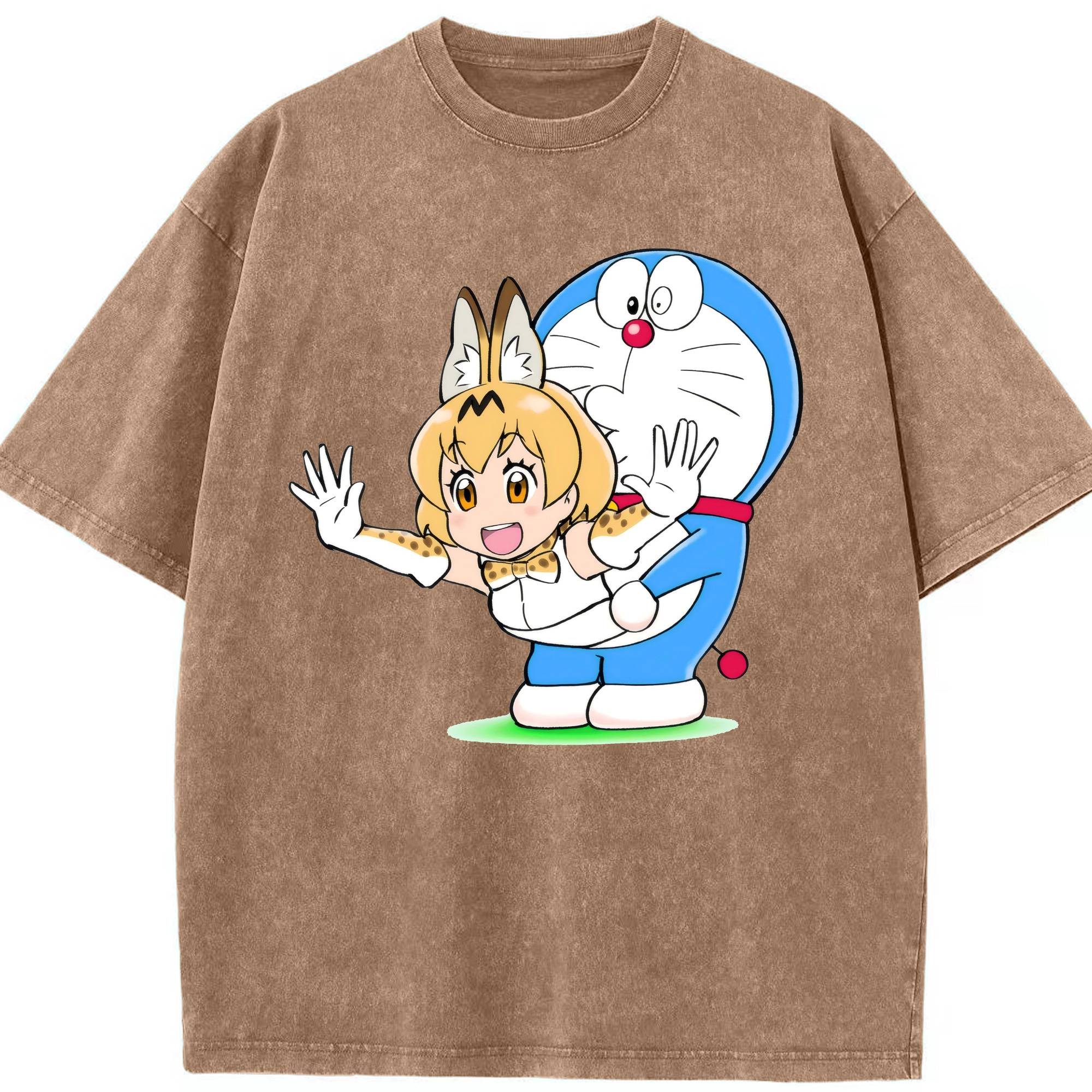 （画像用） ドラえもん Doraemon 綿100% ヴィンテージ風 半袖Tシャツ（フロントプリント）
