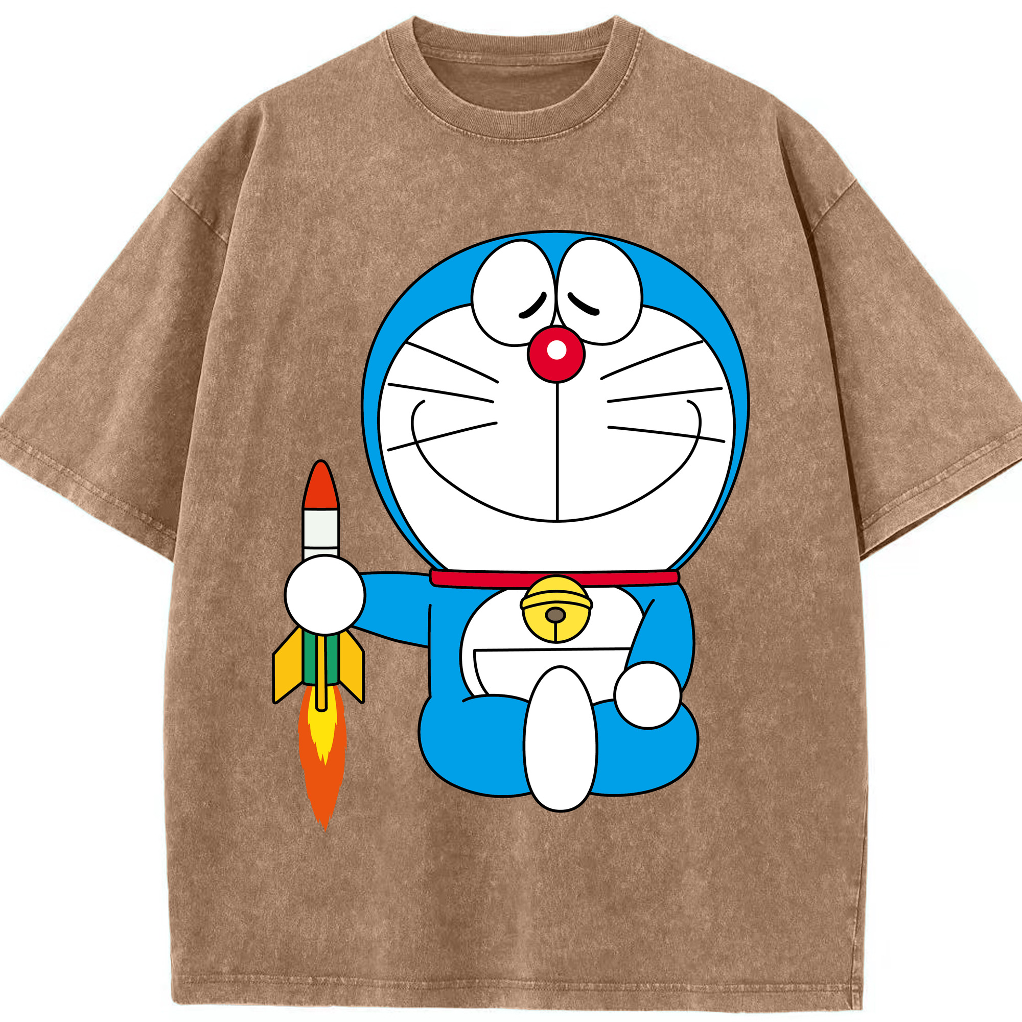 （画像用） ドラえもん Doraemon 綿100% ヴィンテージ風 半袖Tシャツ（フロントプリント）