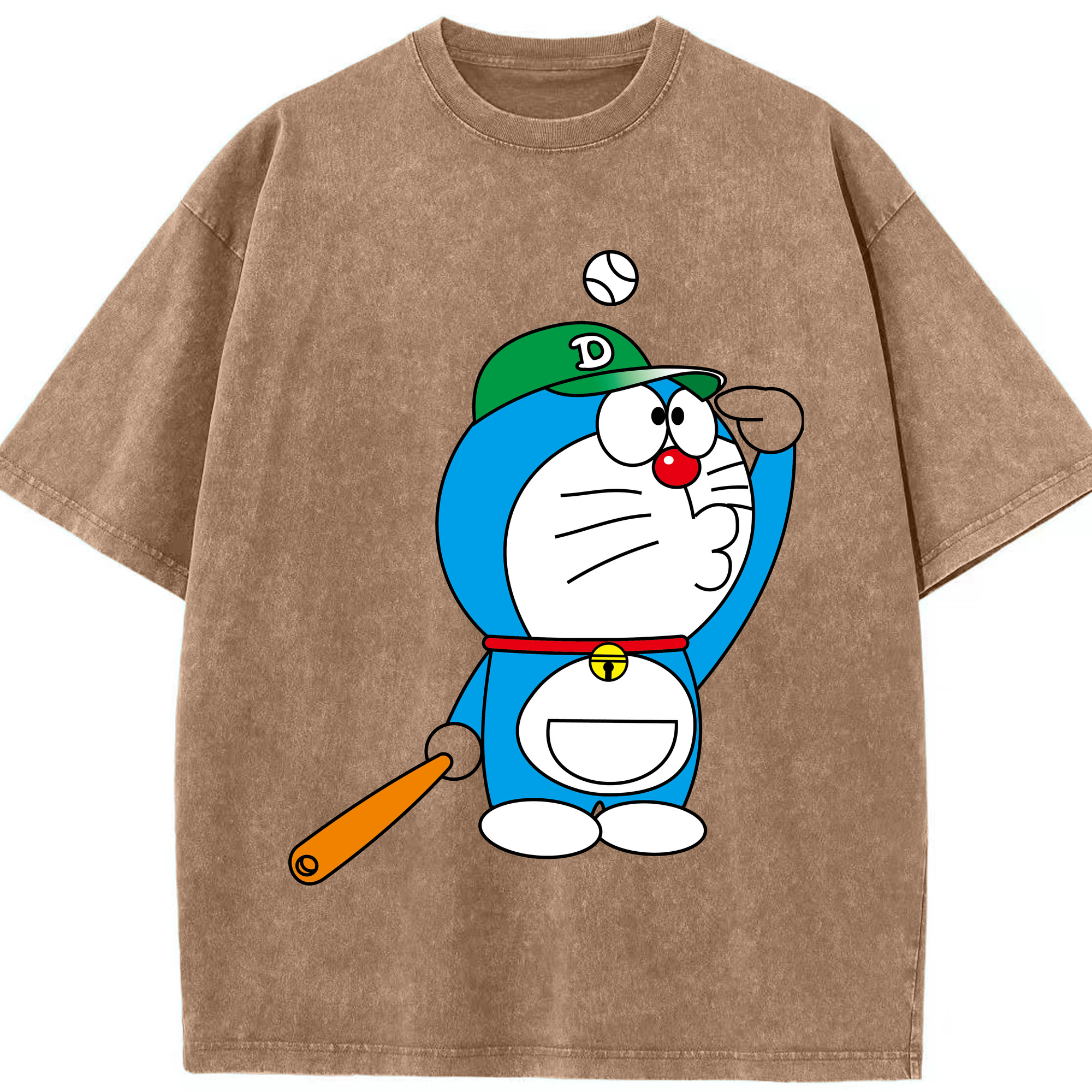 （画像用） ドラえもん Doraemon 綿100% ヴィンテージ風 半袖Tシャツ（フロントプリント）