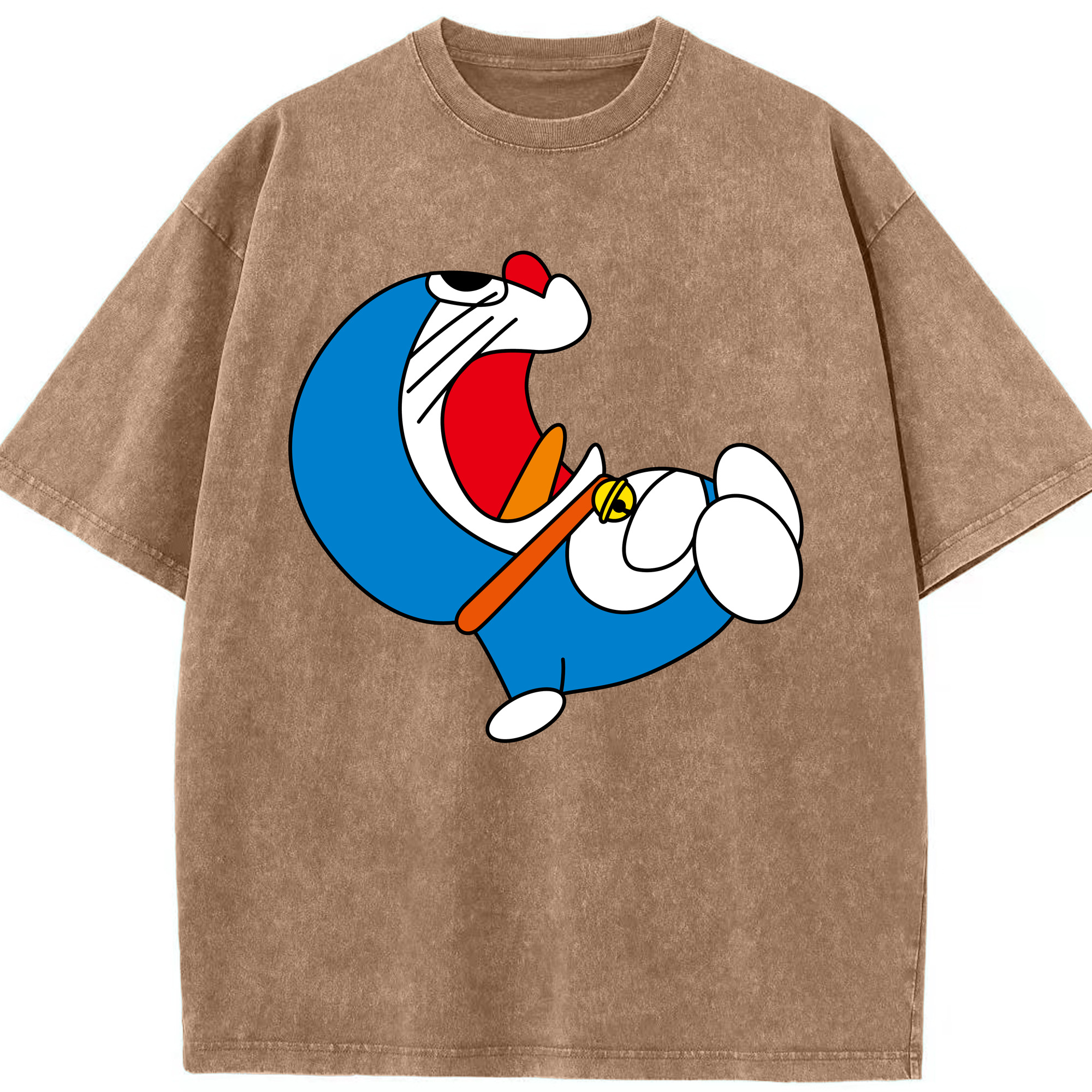 （画像用） ドラえもん Doraemon 綿100% ヴィンテージ風 半袖Tシャツ（フロントプリント）