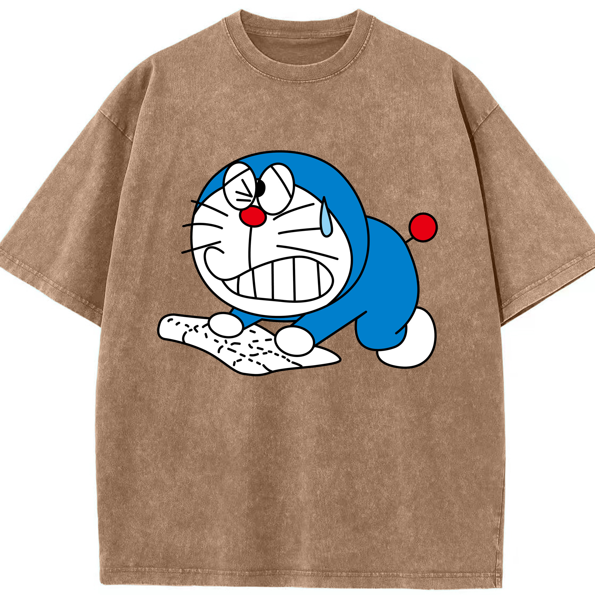 （画像用） ドラえもん Doraemon 綿100% ヴィンテージ風 半袖Tシャツ（フロントプリント）