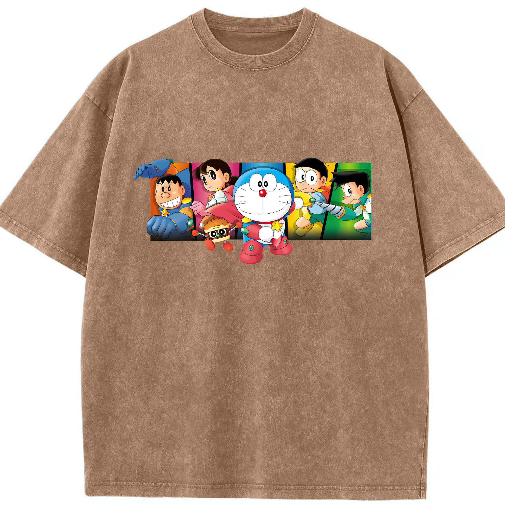 （画像用） ドラえもん Doraemon 綿100% ヴィンテージ風 半袖Tシャツ（フロントプリント）