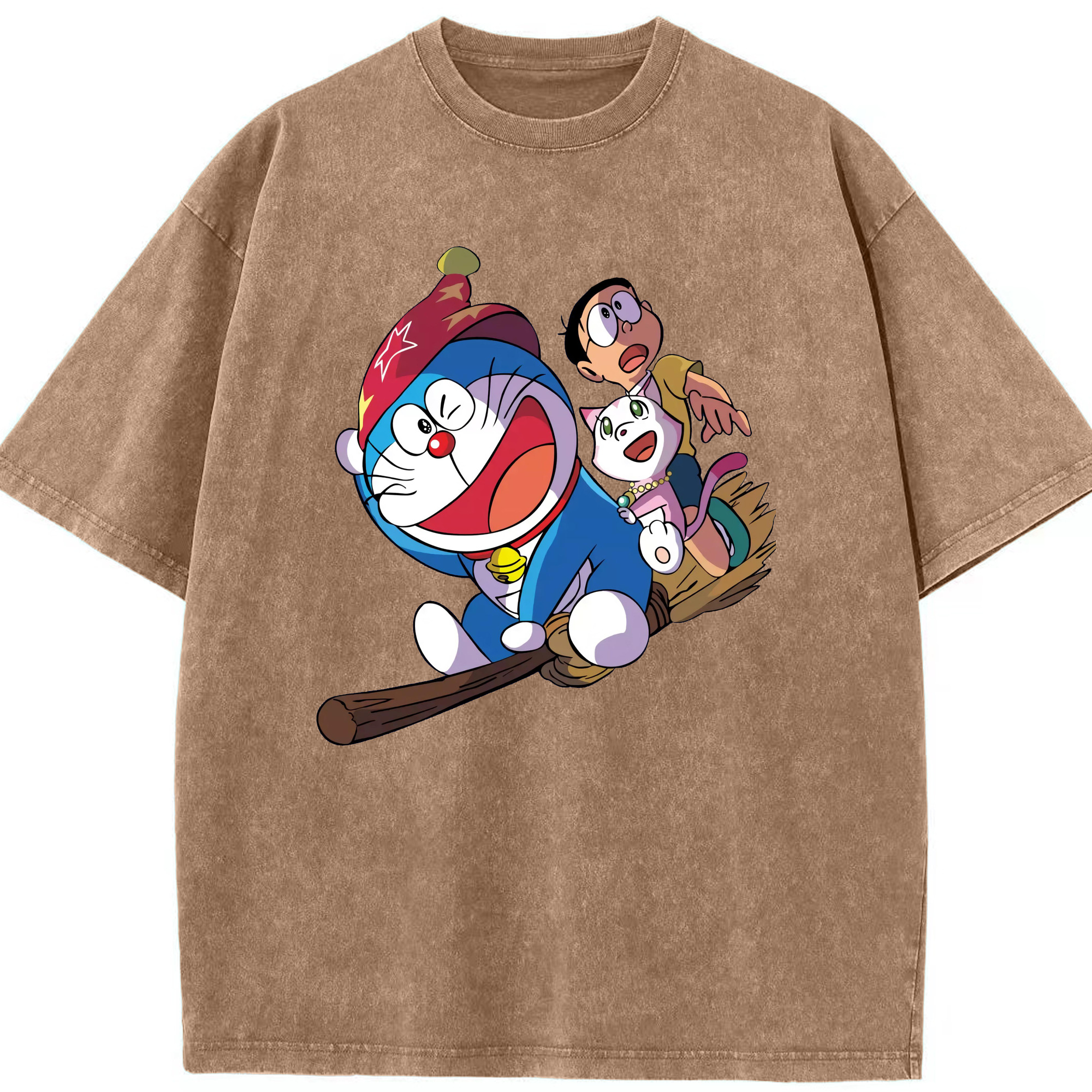 （画像用） ドラえもん Doraemon 綿100% ヴィンテージ風 半袖Tシャツ（フロントプリント）