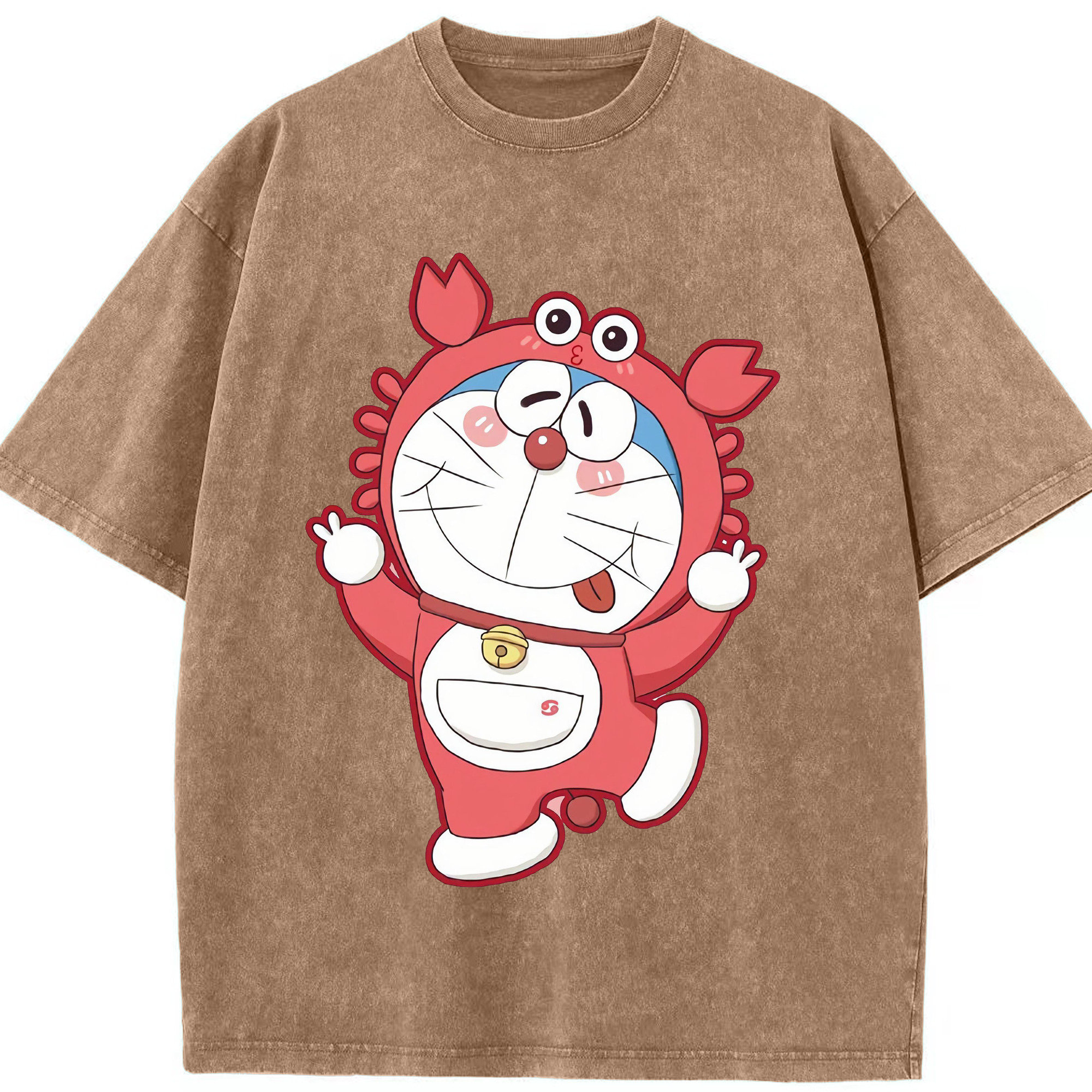 （画像用） ドラえもん Doraemon 綿100% ヴィンテージ風 半袖Tシャツ（フロントプリント）
