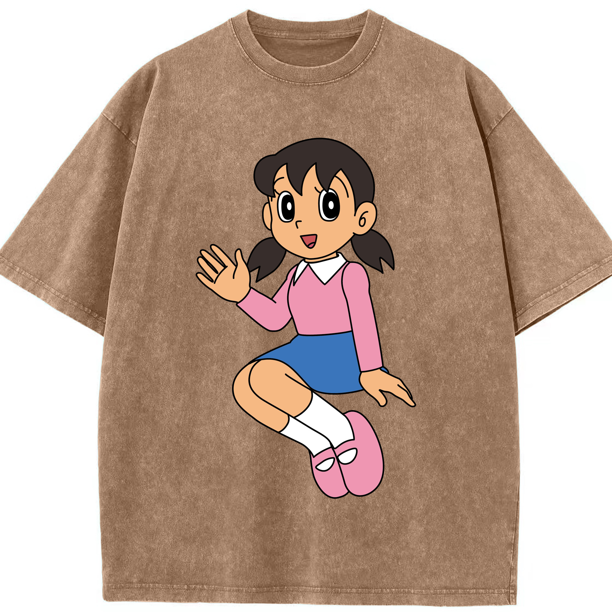 （画像用） ドラえもん みなもと しずか Doraemon Shizuka Minamoto 綿100% ヴィンテージ風 半袖Tシャツ（フロントプリント）