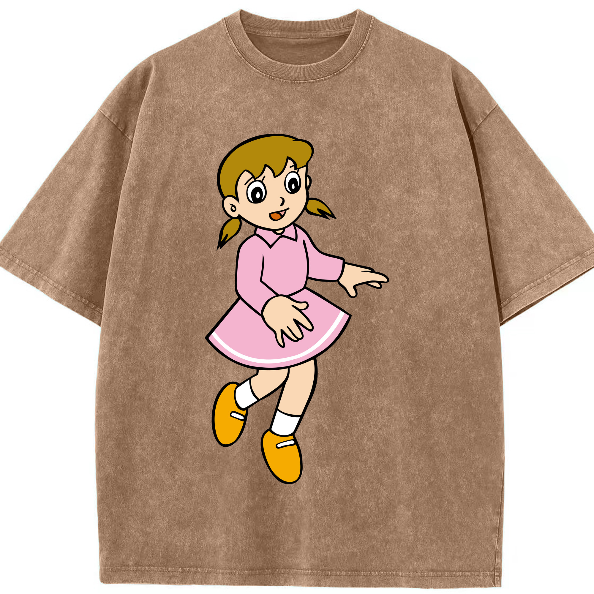 （画像用） ドラえもん みなもと しずか Doraemon Shizuka Minamoto 綿100% ヴィンテージ風 半袖Tシャツ（フロントプリント）
