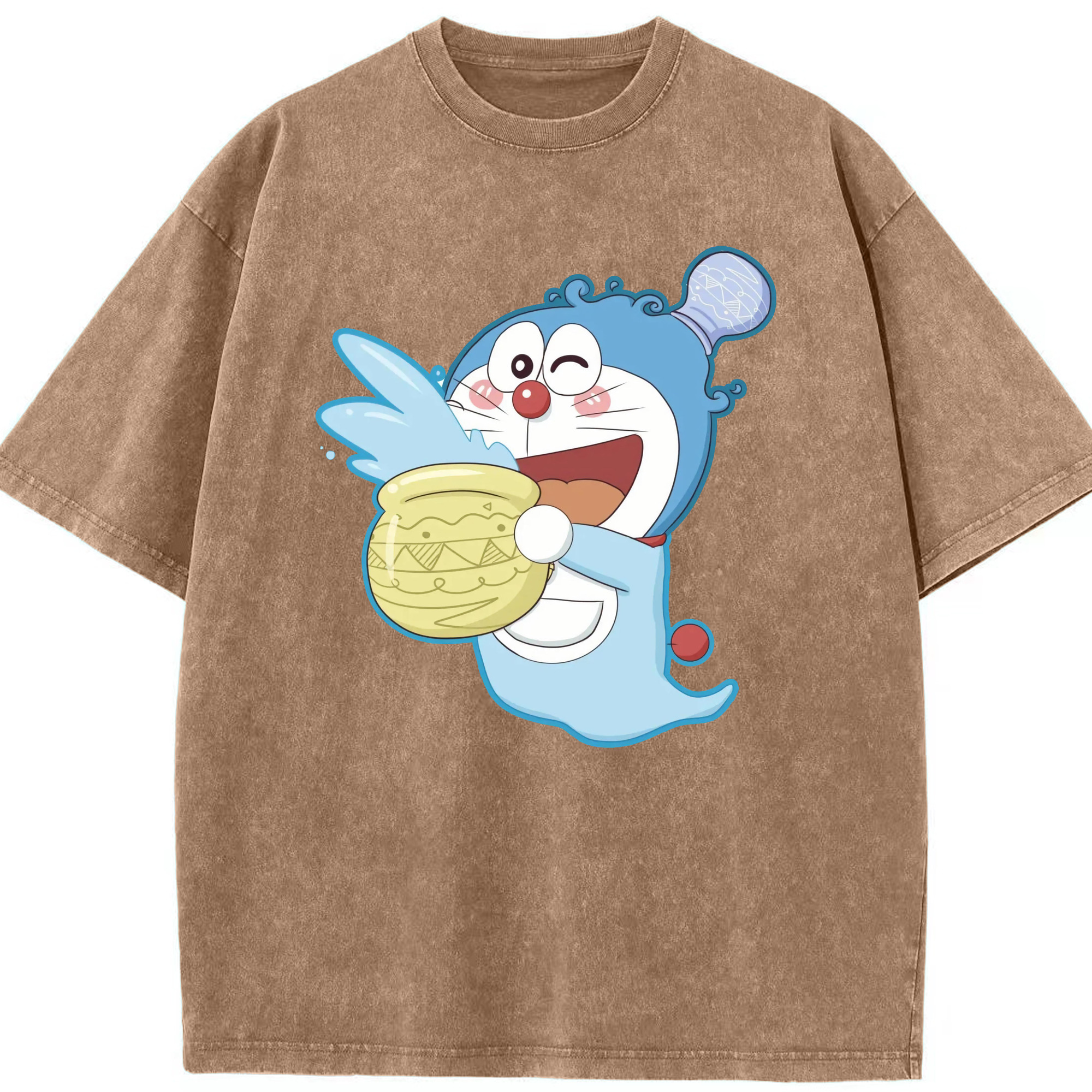 （画像用） ドラえもん Doraemon 綿100% ヴィンテージ風 半袖Tシャツ（フロントプリント）