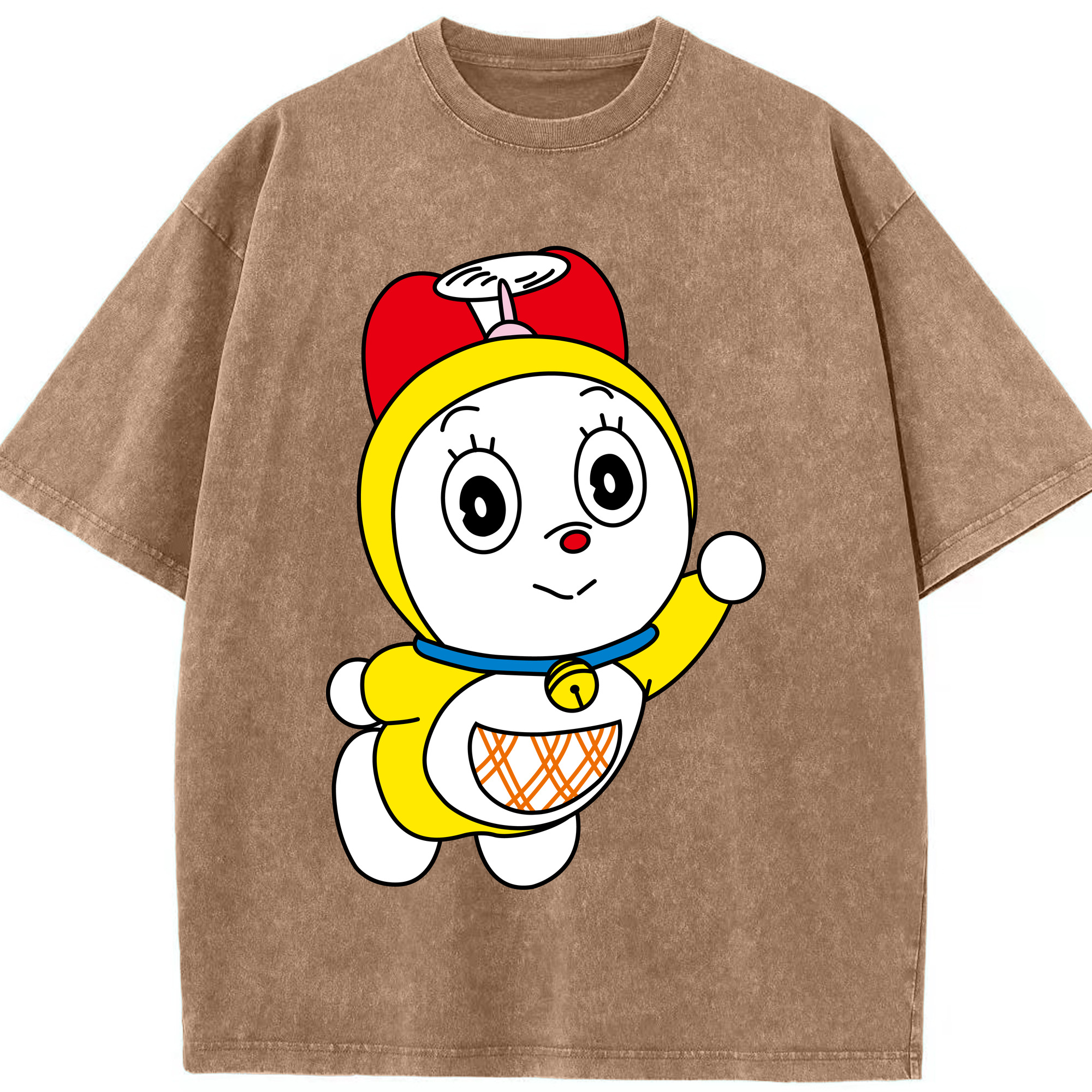 （画像用） ドラえもん ドラミ Doraemon Dorami 綿100% ヴィンテージ風 半袖Tシャツ（フロントプリント）