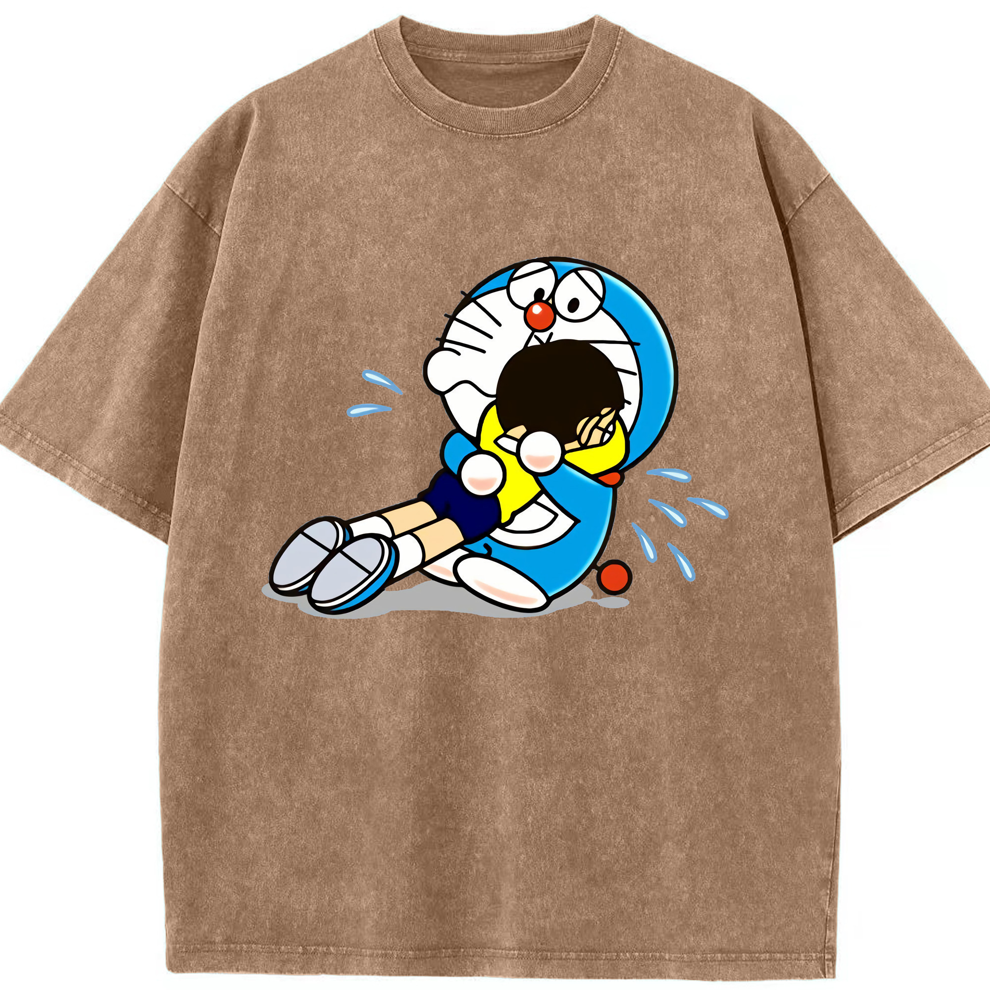 （画像用） ドラえもん Doraemon 綿100% ヴィンテージ風 半袖Tシャツ（フロントプリント）