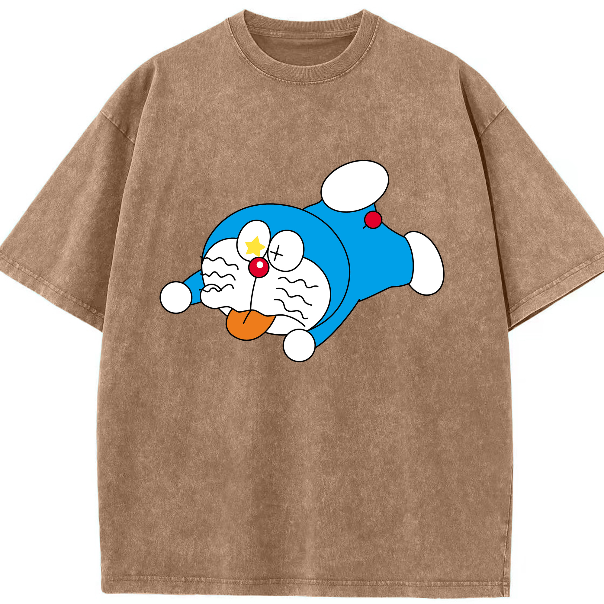 （画像用） ドラえもん Doraemon 綿100% ヴィンテージ風 半袖Tシャツ（フロントプリント）