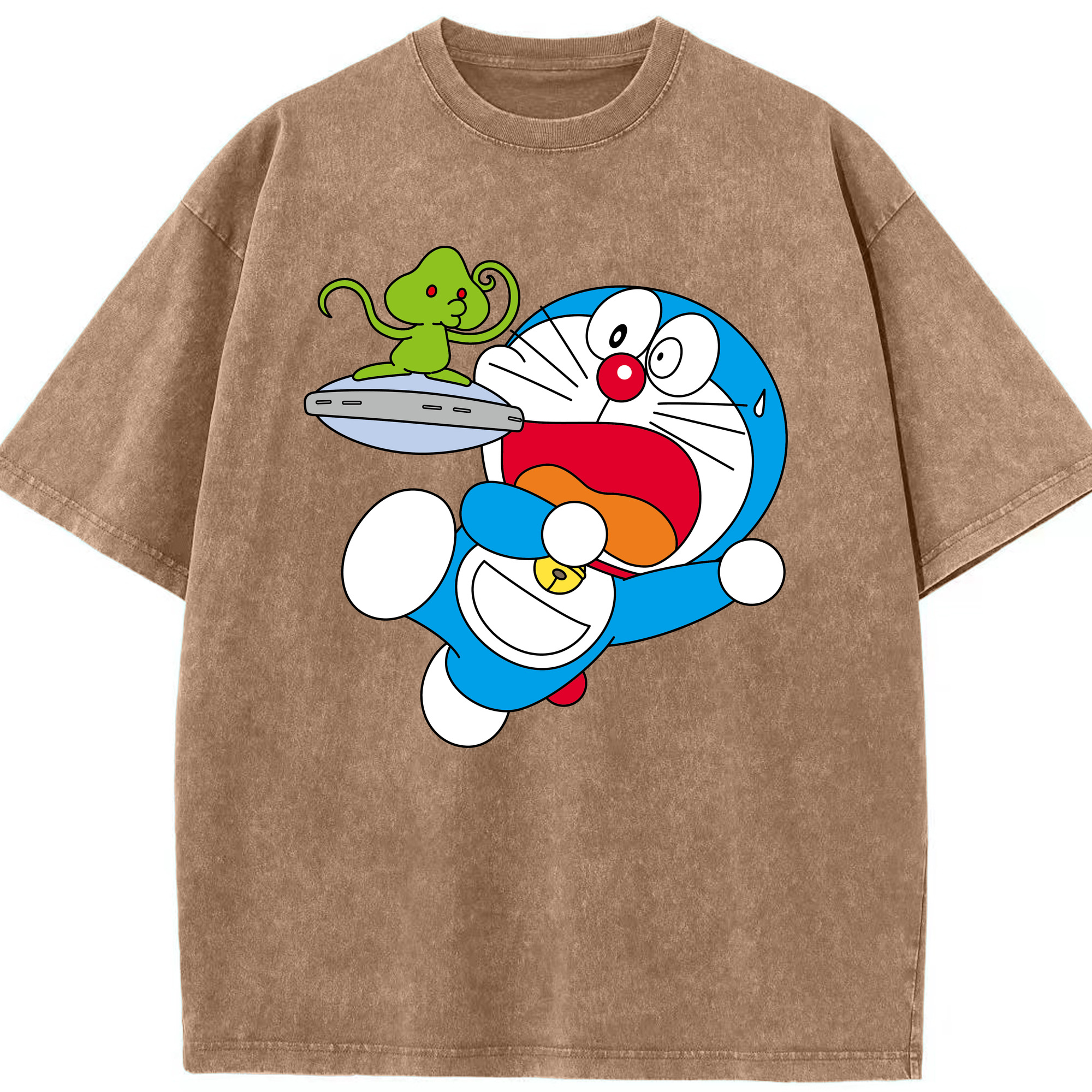 （画像用） ドラえもん Doraemon 綿100% ヴィンテージ風 半袖Tシャツ（フロントプリント）