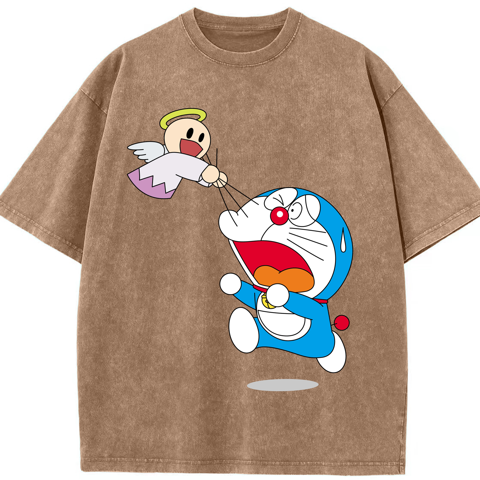 （画像用） ドラえもん Doraemon 綿100% ヴィンテージ風 半袖Tシャツ（フロントプリント）
