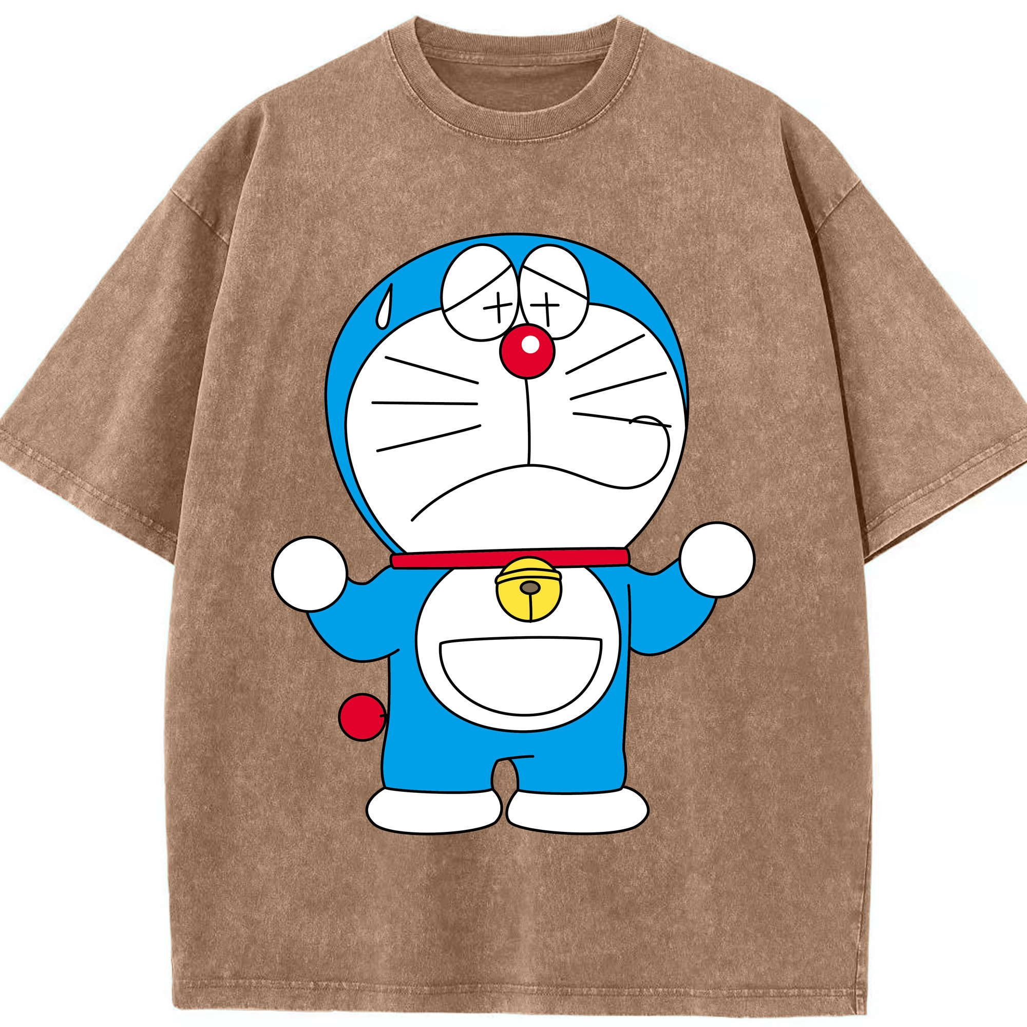 （画像用） ドラえもん Doraemon 綿100% ヴィンテージ風 半袖Tシャツ（フロントプリント）