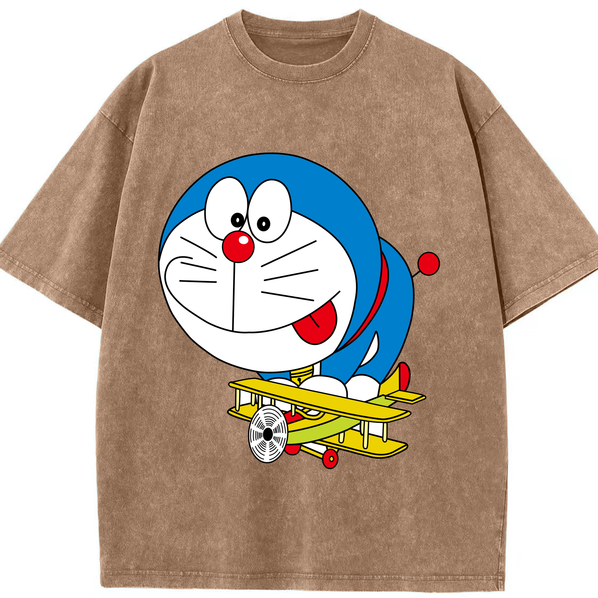 （画像用） ドラえもん Doraemon 綿100% ヴィンテージ風 半袖Tシャツ（フロントプリント）
