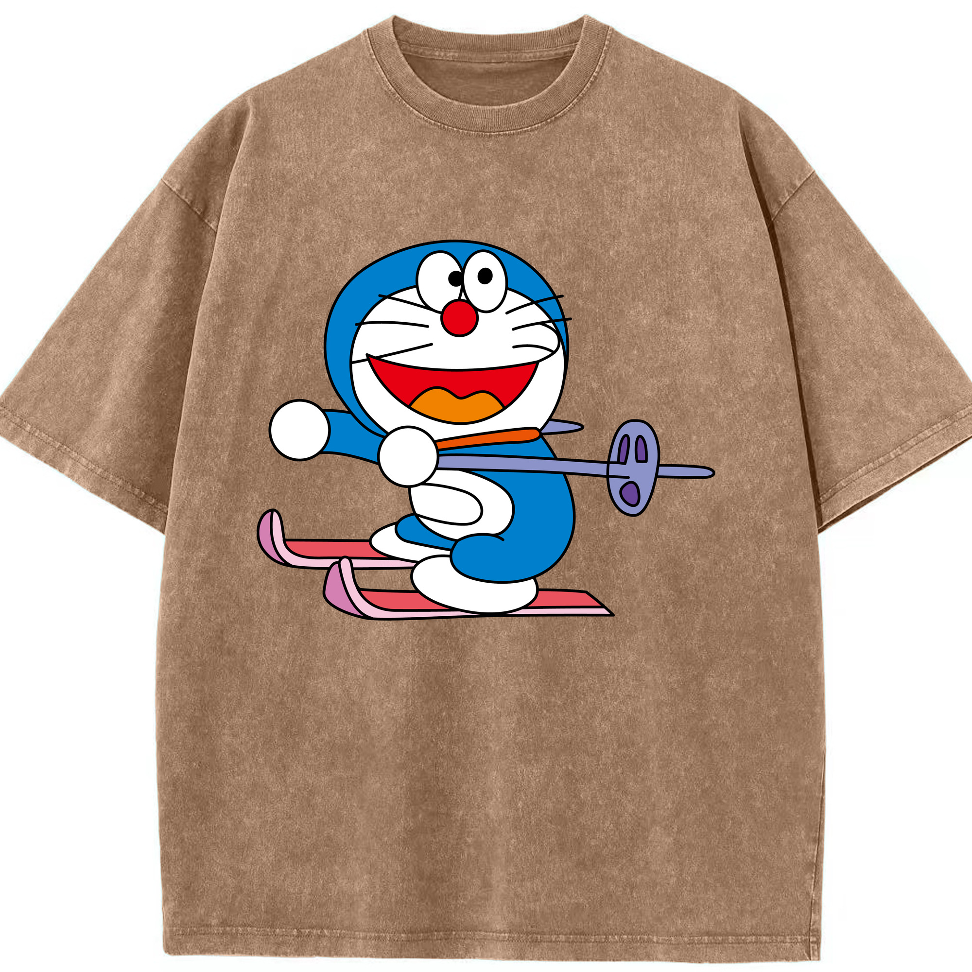 （画像用） ドラえもん Doraemon 綿100% ヴィンテージ風 半袖Tシャツ（フロントプリント）