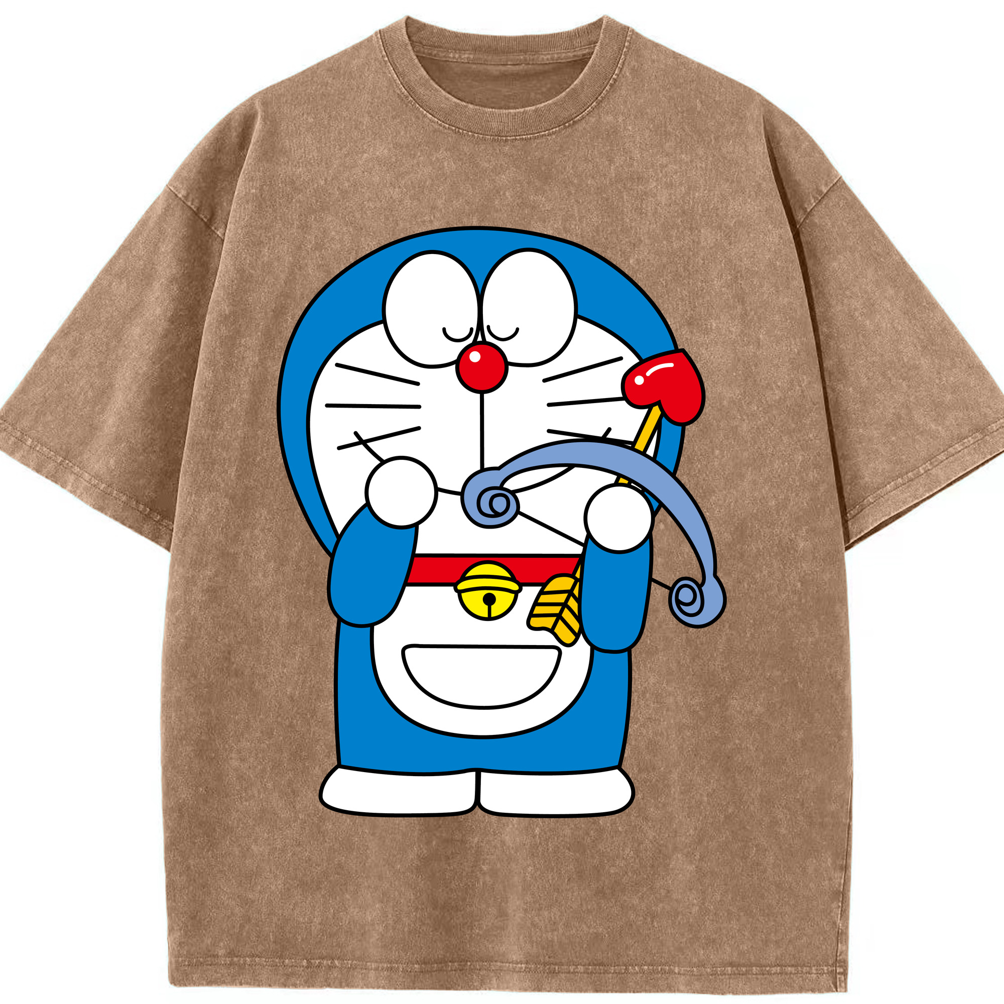 （画像用） ドラえもん Doraemon 綿100% ヴィンテージ風 半袖Tシャツ（フロントプリント）
