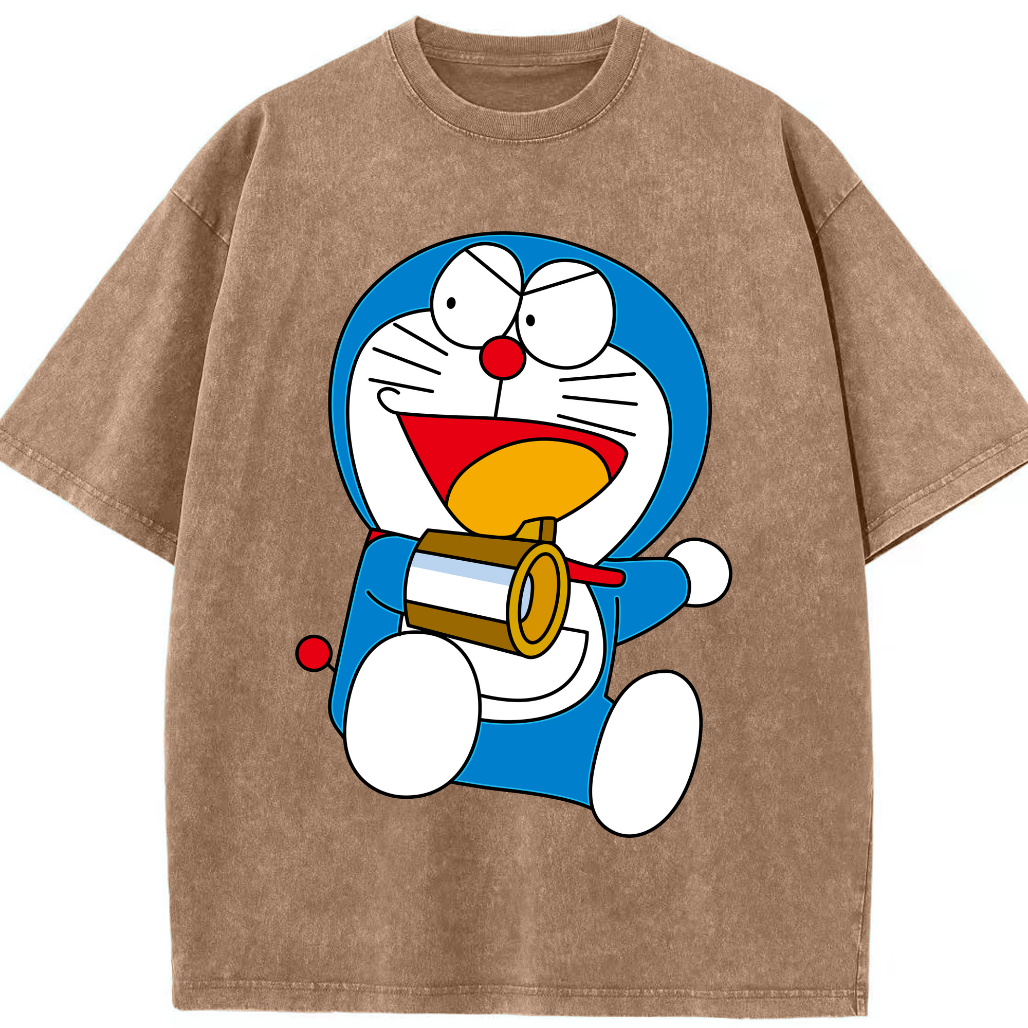 （画像用） ドラえもん Doraemon 綿100% ヴィンテージ風 半袖Tシャツ（フロントプリント）