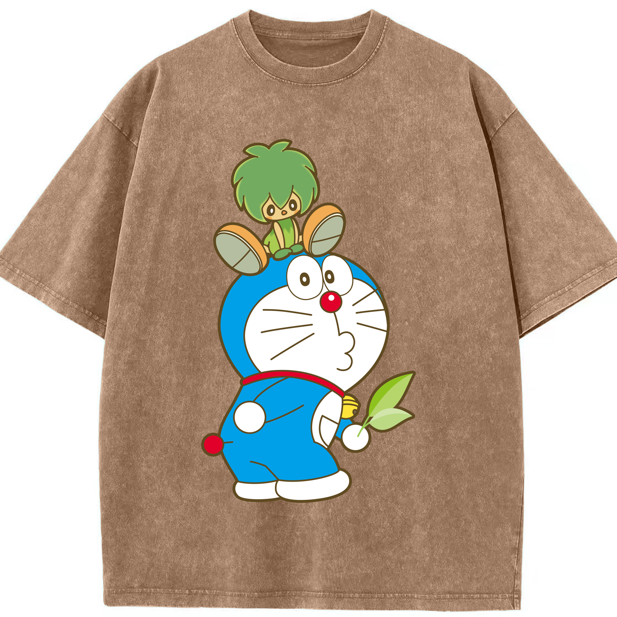 （画像用） ドラえもん Doraemon 綿100% ヴィンテージ風 半袖Tシャツ（フロントプリント）