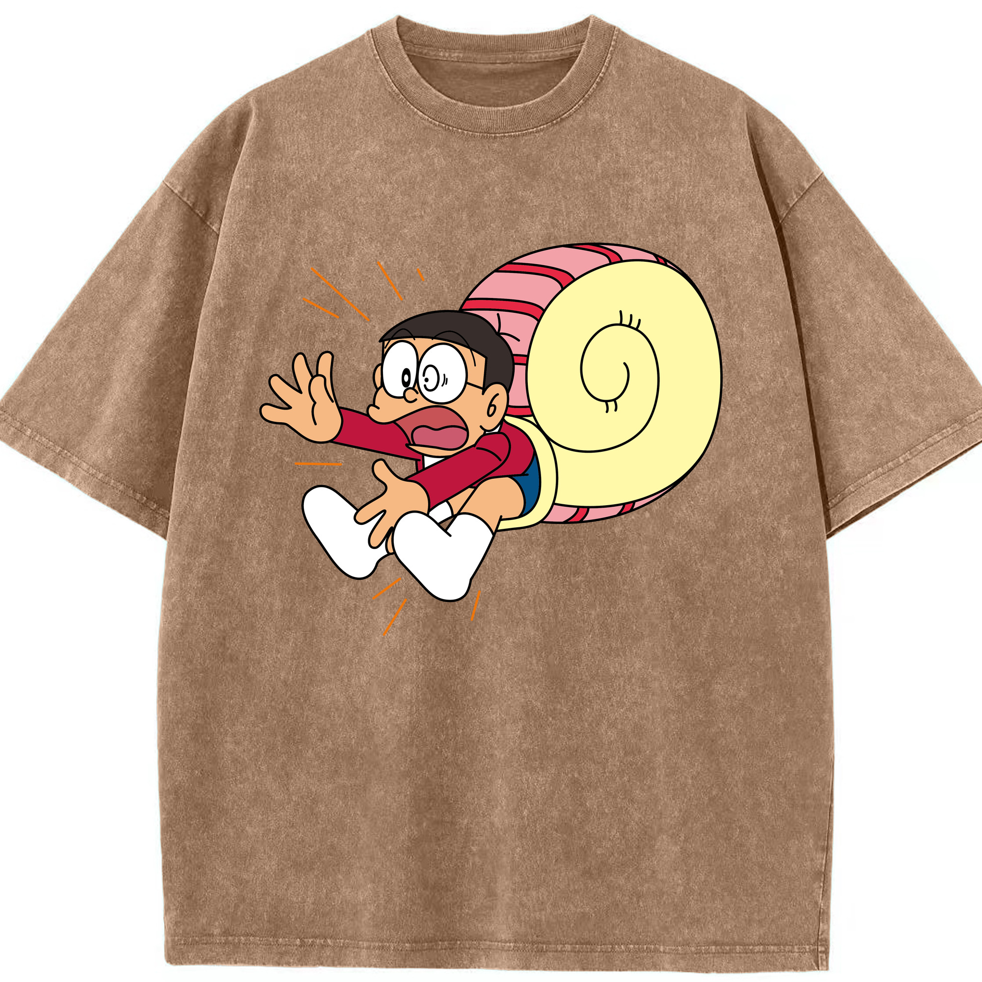 （画像用） ドラえもん 野比 のび太 Doraemon Nobita Nobi 綿100% ヴィンテージ風 半袖Tシャツ（フロントプリント）