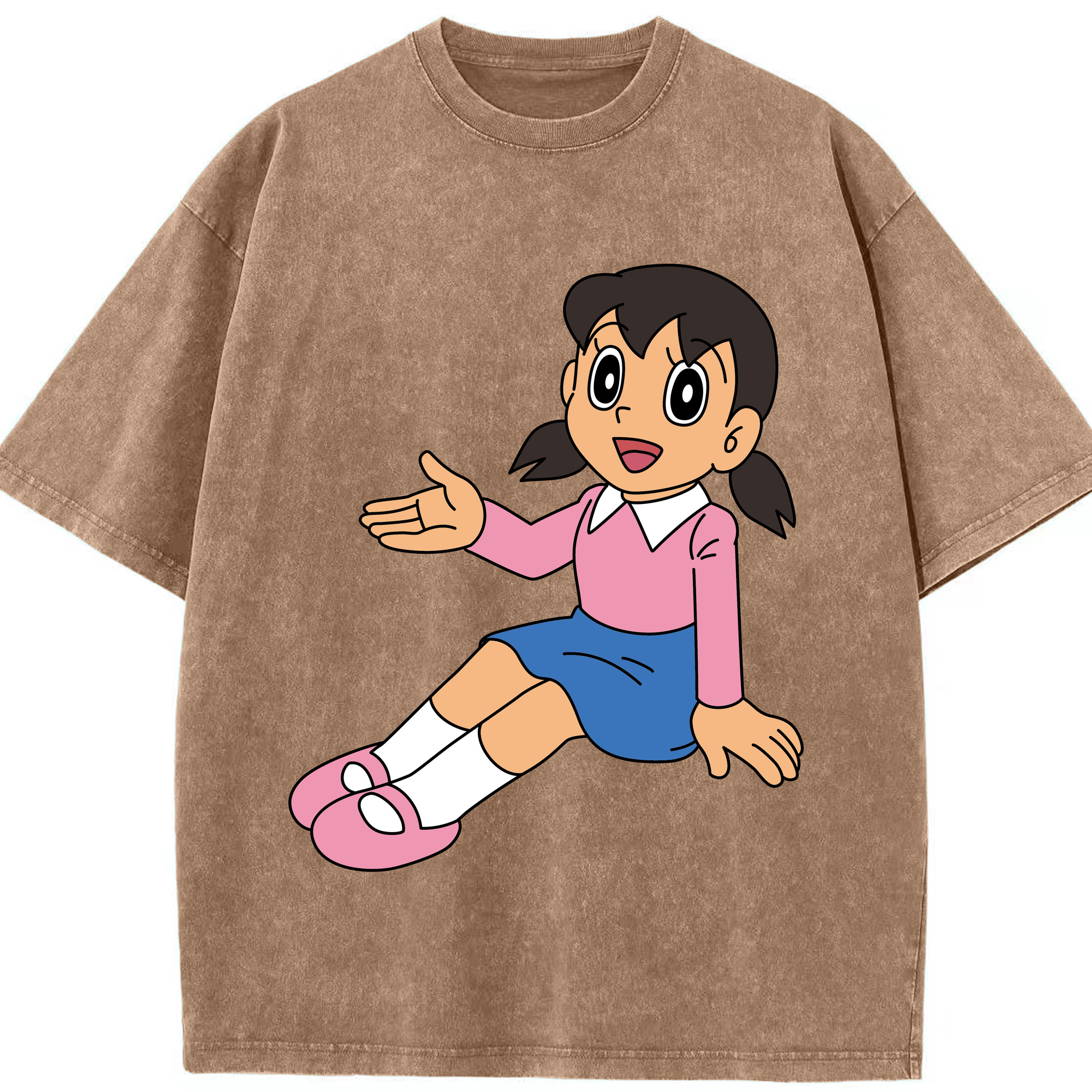 （画像用） ドラえもん みなもと しずか Doraemon Shizuka Minamoto 綿100% ヴィンテージ風 半袖Tシャツ（フロントプリント）