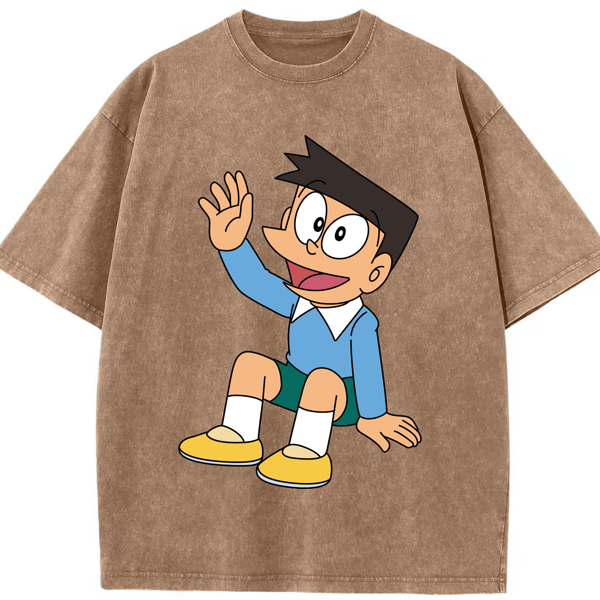 （画像用） ドラえもん 骨川 スネ夫 Doraemon Honekawa Suneo 綿100% ヴィンテージ風 半袖Tシャツ（フロントプリント）